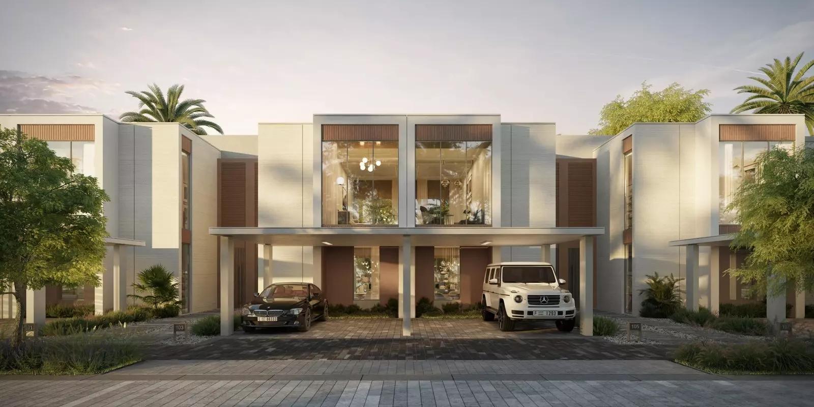Talia townhouse bedroom with built-in wardrobes, The Valley, Dubai