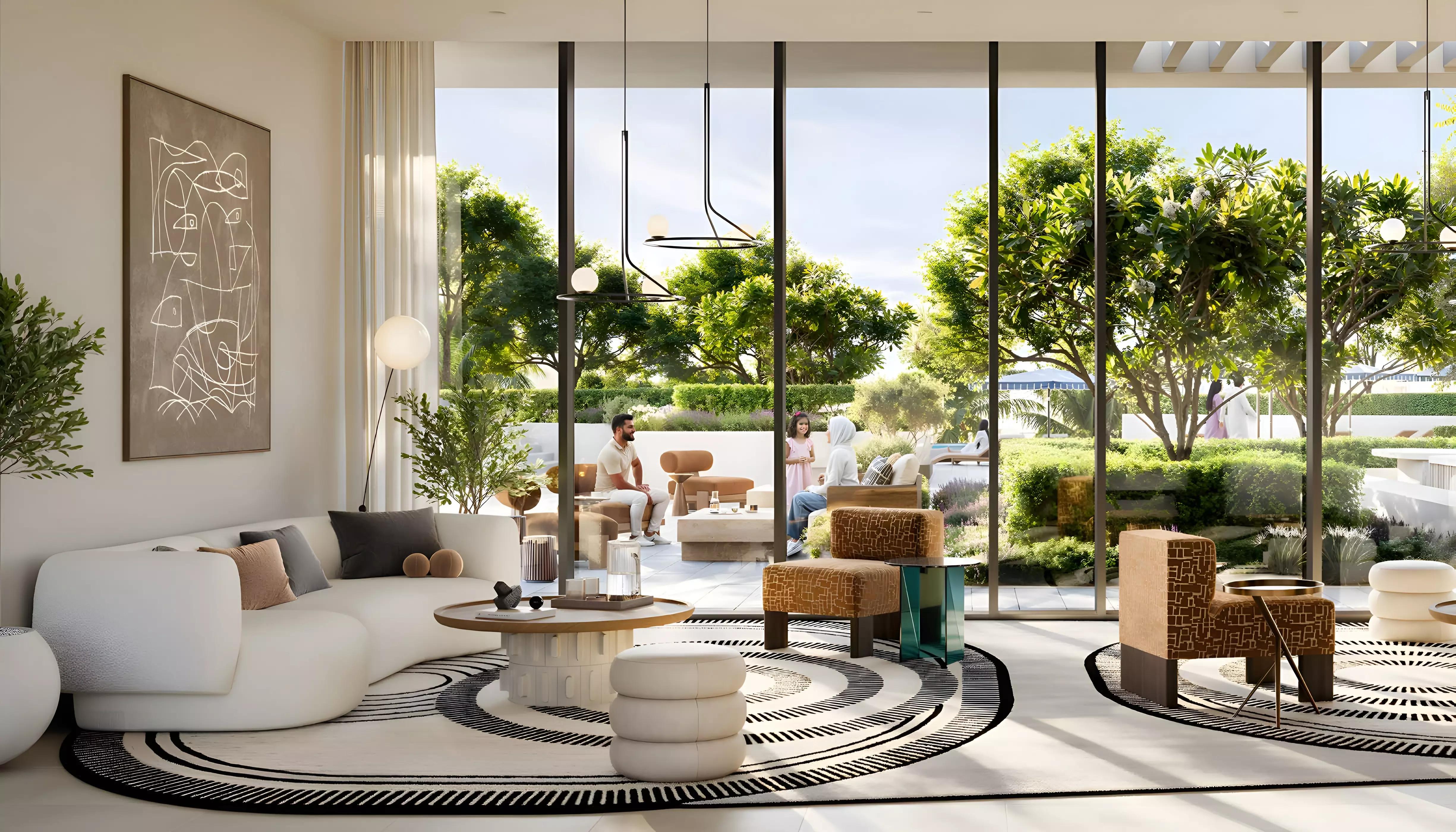 Altan apartment interior living space, Dubai Creek Harbour