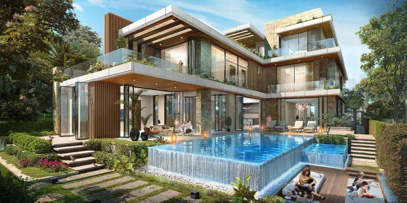Cavalli Estates villa exterior with private pool, Damac Hills, Dubai