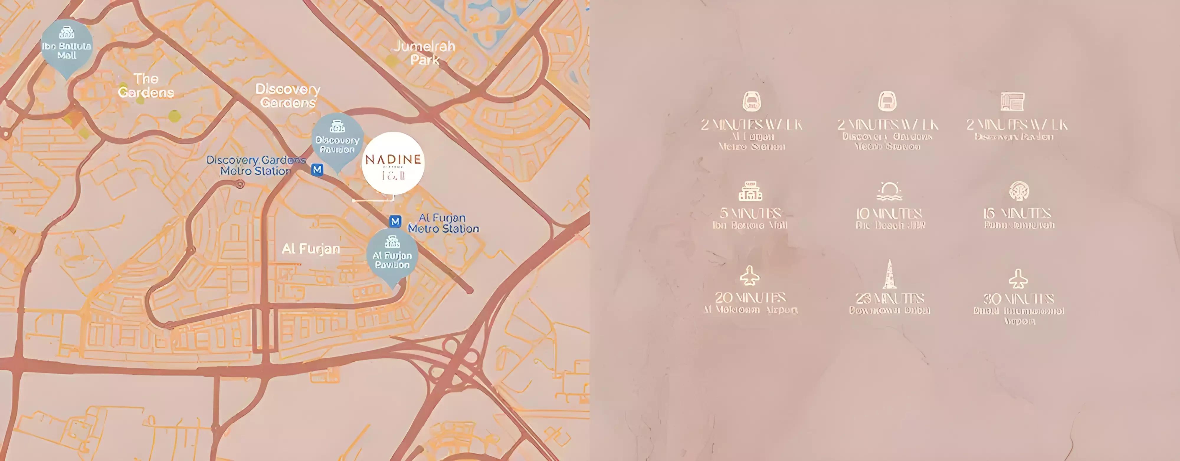 Nadine Residences master plan layout, Al Furjan, Dubai