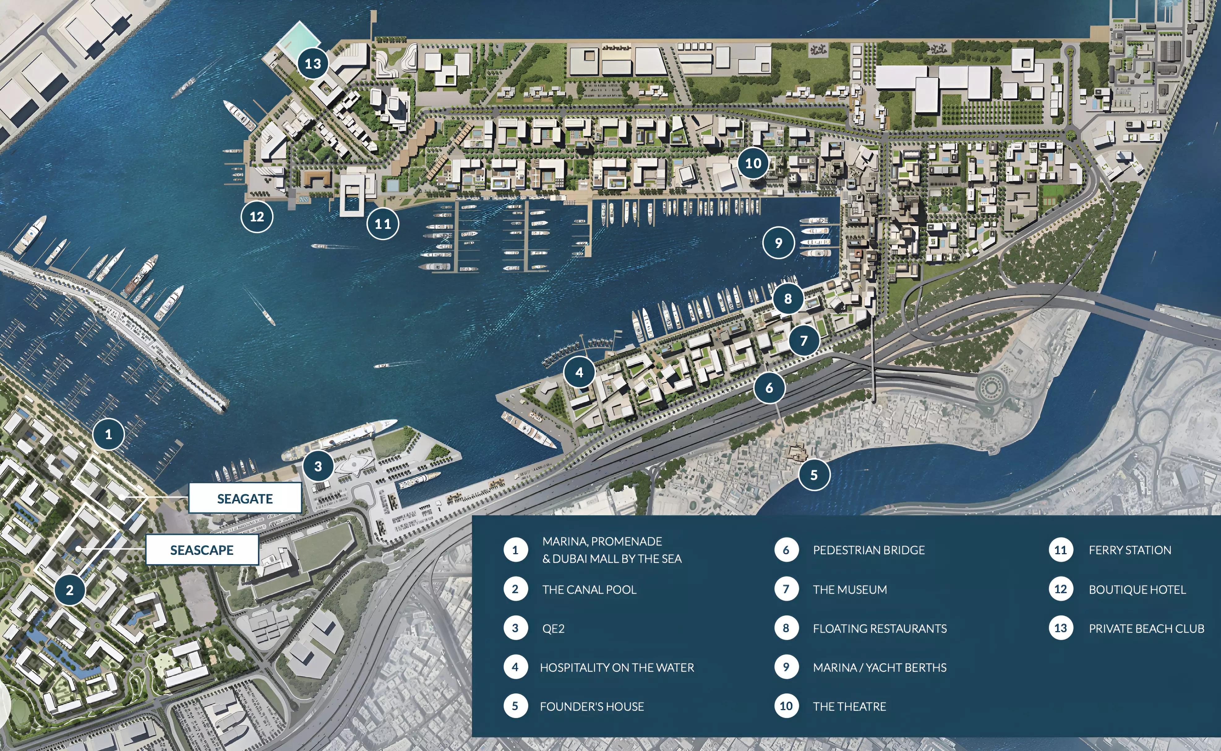 Seascape at Mina Rashid master plan layout, Dubai