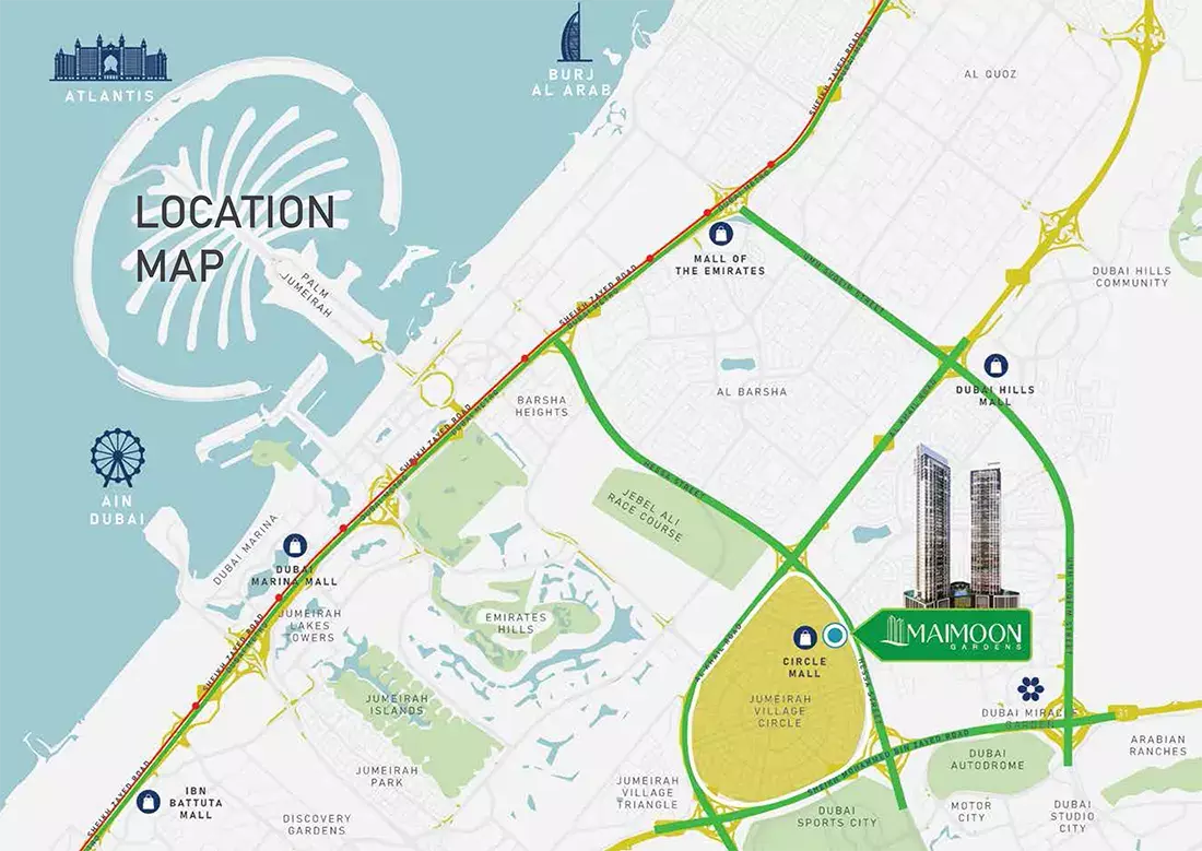 Maimoon Gardens master plan layout, JVC District 11, Dubai
