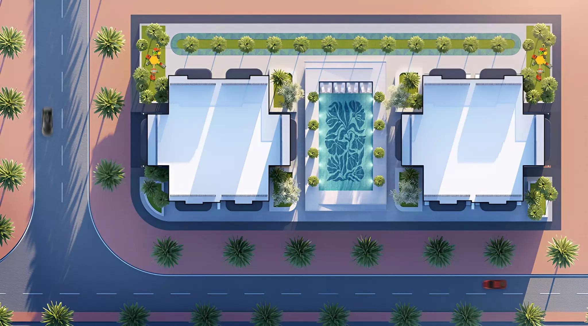 Guzel Tower building elevation view, JVT, Dubai