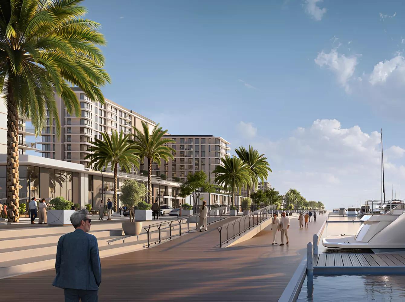 Porto View townhouse exterior view, Mina Rashid waterfront community