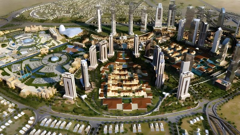 Sky Line by Peace Homes Group exterior render, Dubai Land Residence Complex, Dubai