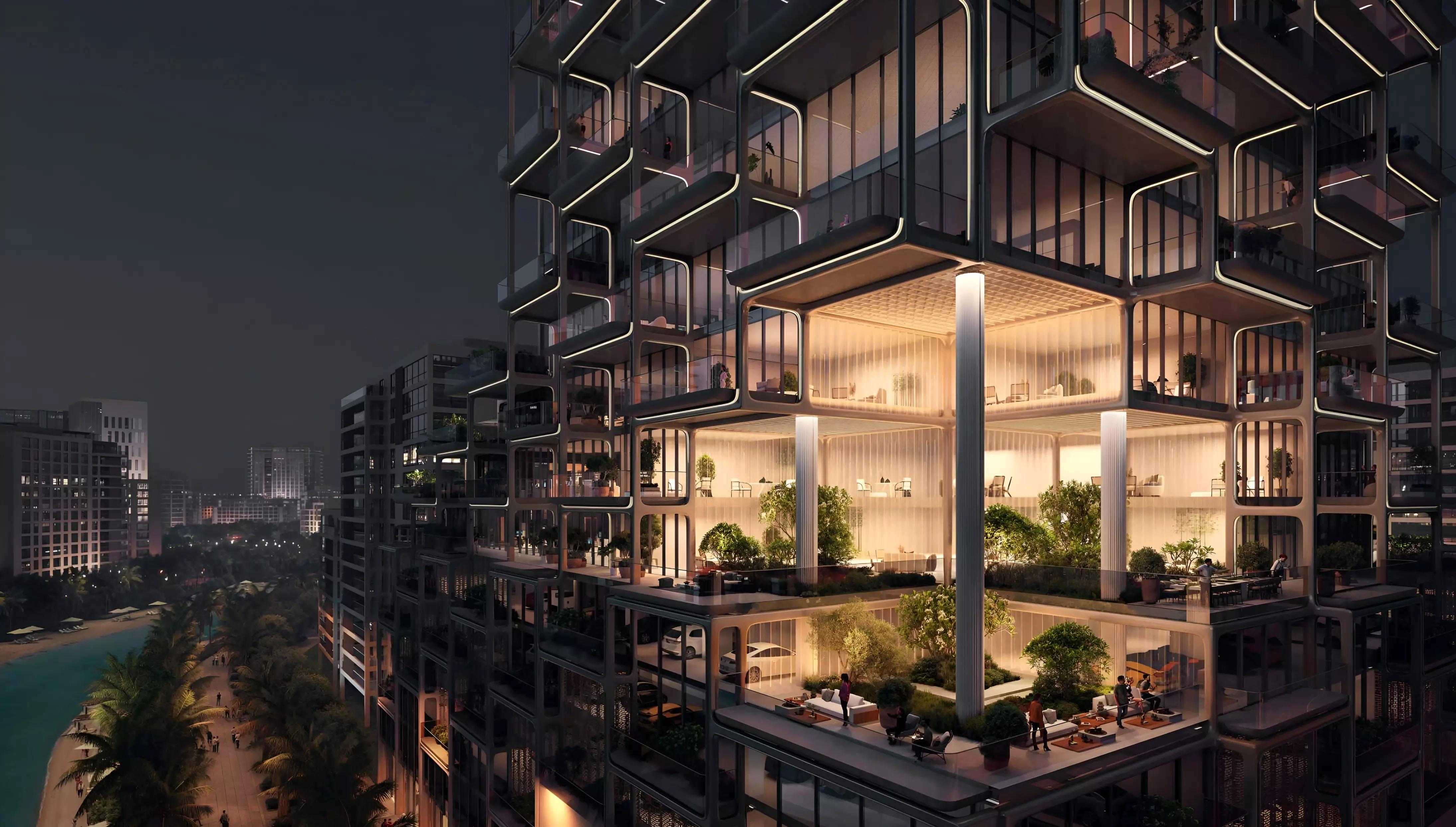 The Symphony podium and landscaped grounds, Sobha Hartland II, Dubai