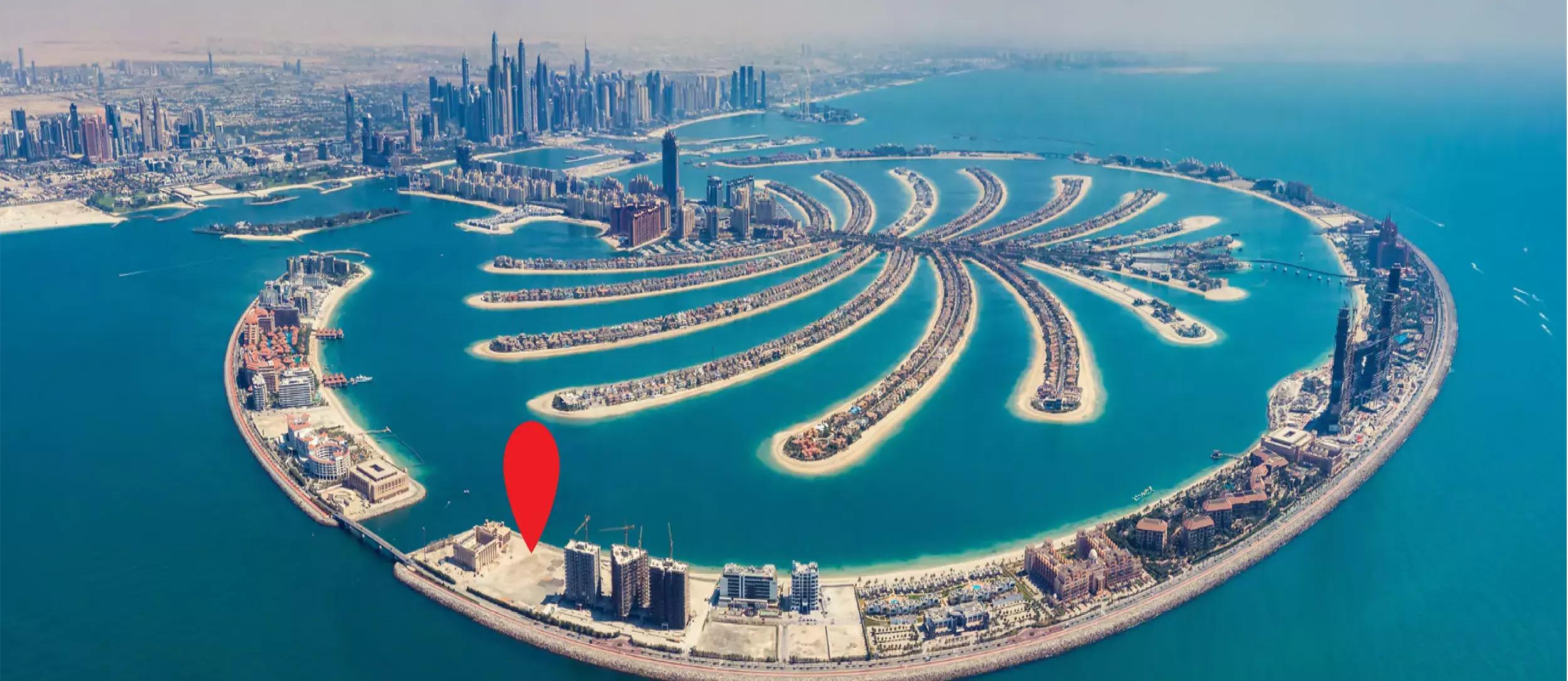 Armani Beach Residences master plan showing position on Palm Jumeirah's Crescent