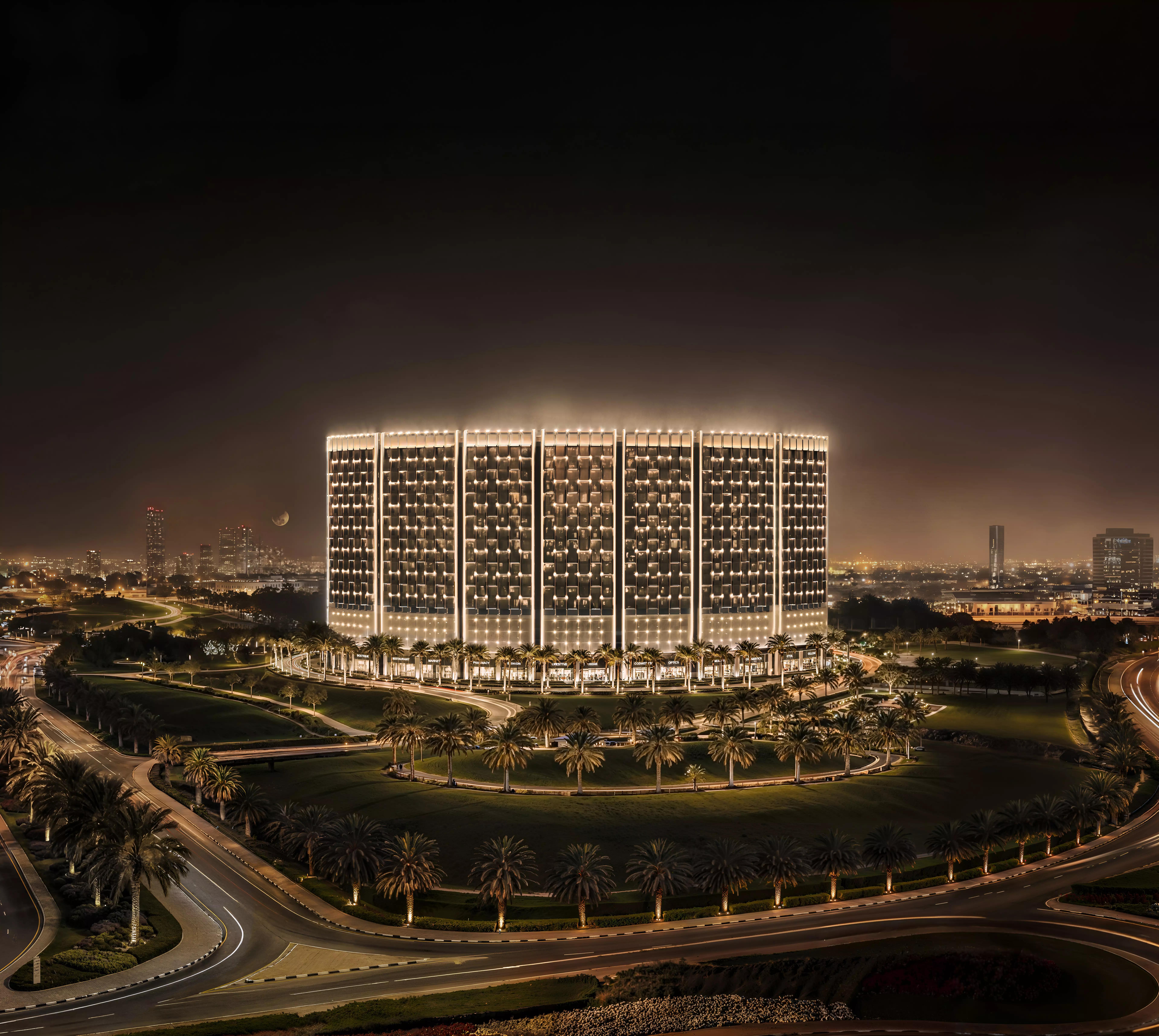Binghatti Wraith landscaped garden area, Al Jaddaf, Dubai