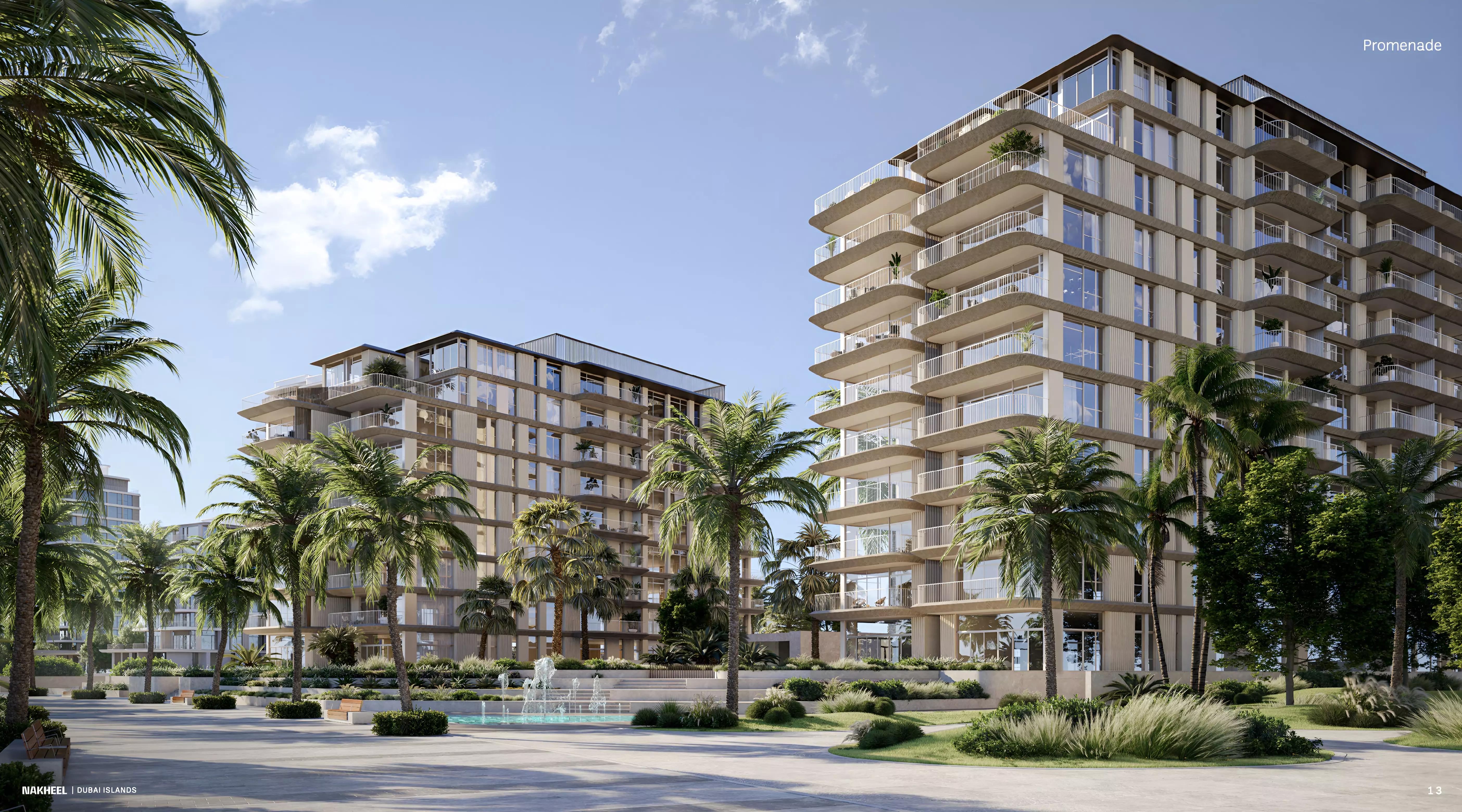 Bay Grove Residences Phase 3 landscaped gardens and walkway, Dubai Islands