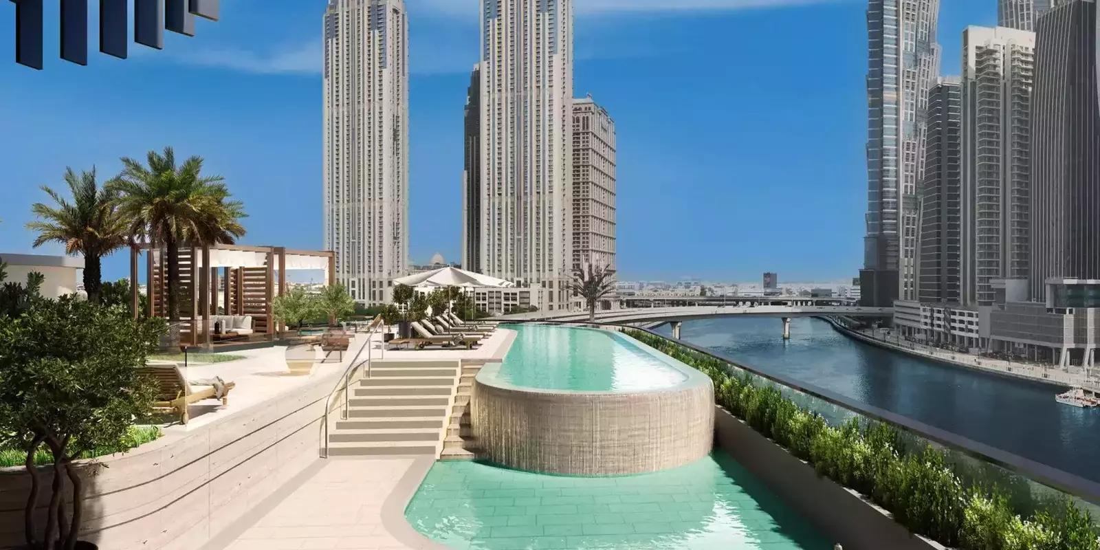 Elaris Rise indoor swimming pool area, Dubai