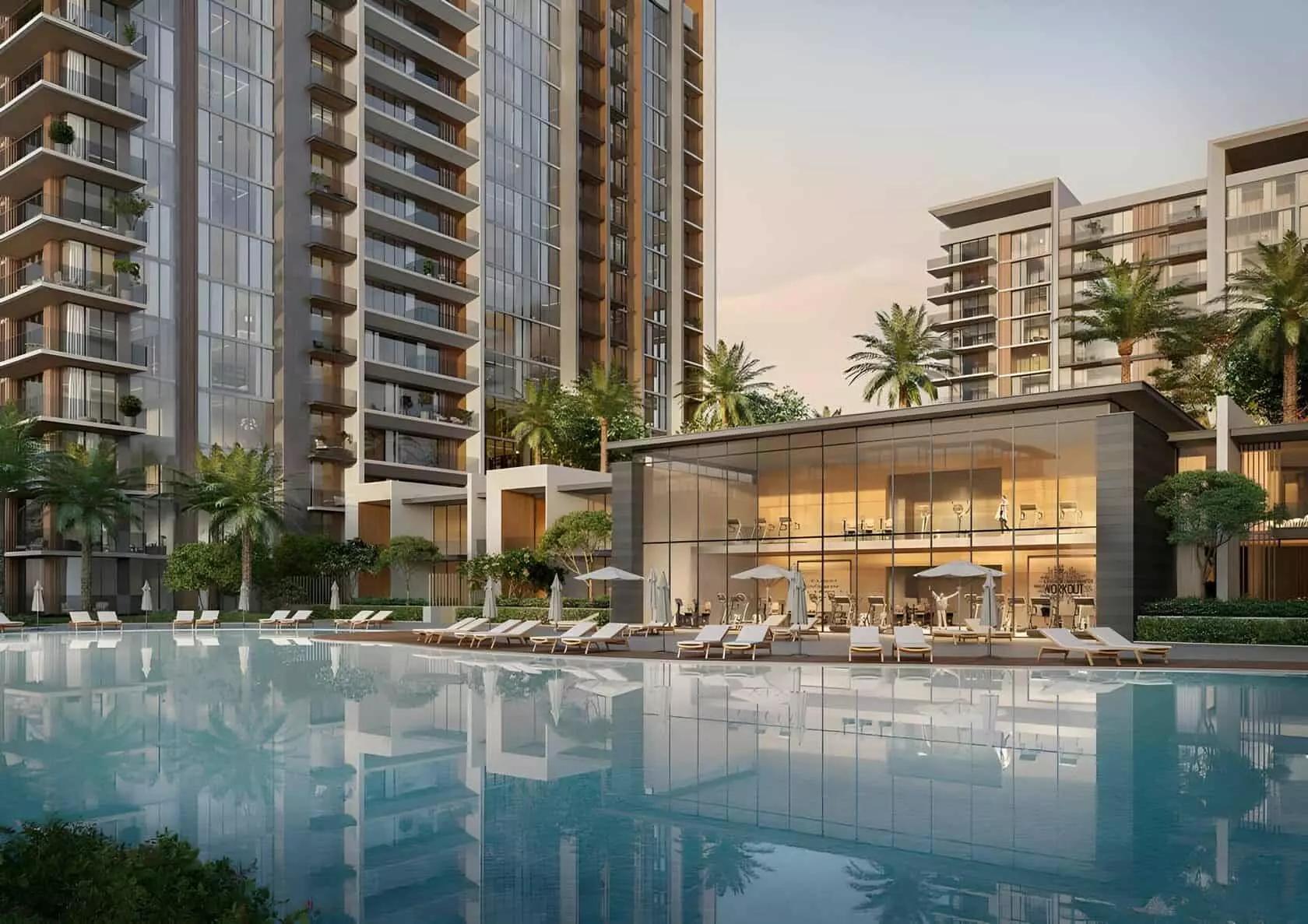 Naya Phase 3 residential facade and podium landscaping, District One, Dubai