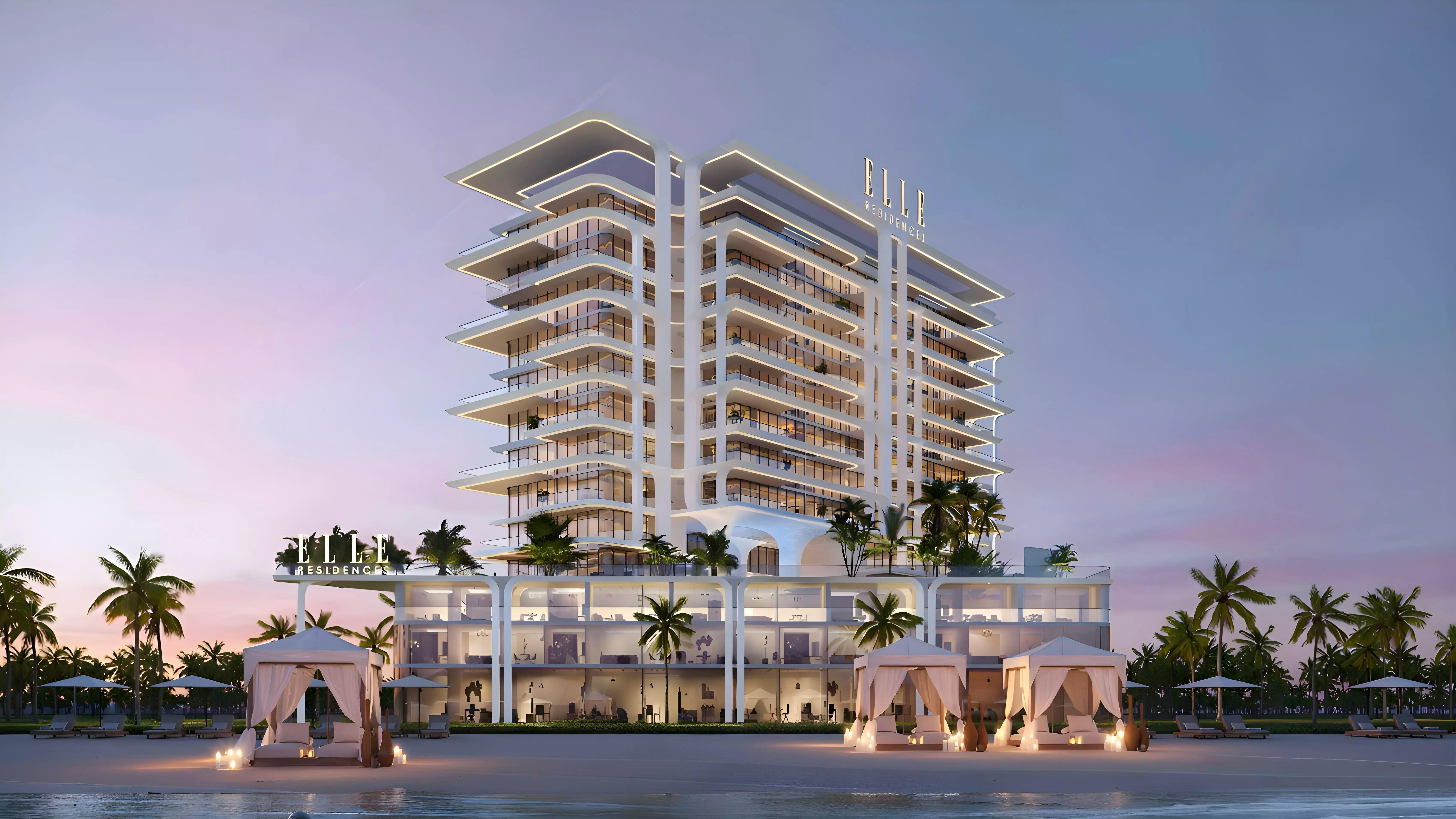 Elle Residences exterior facade view, Dubai Islands