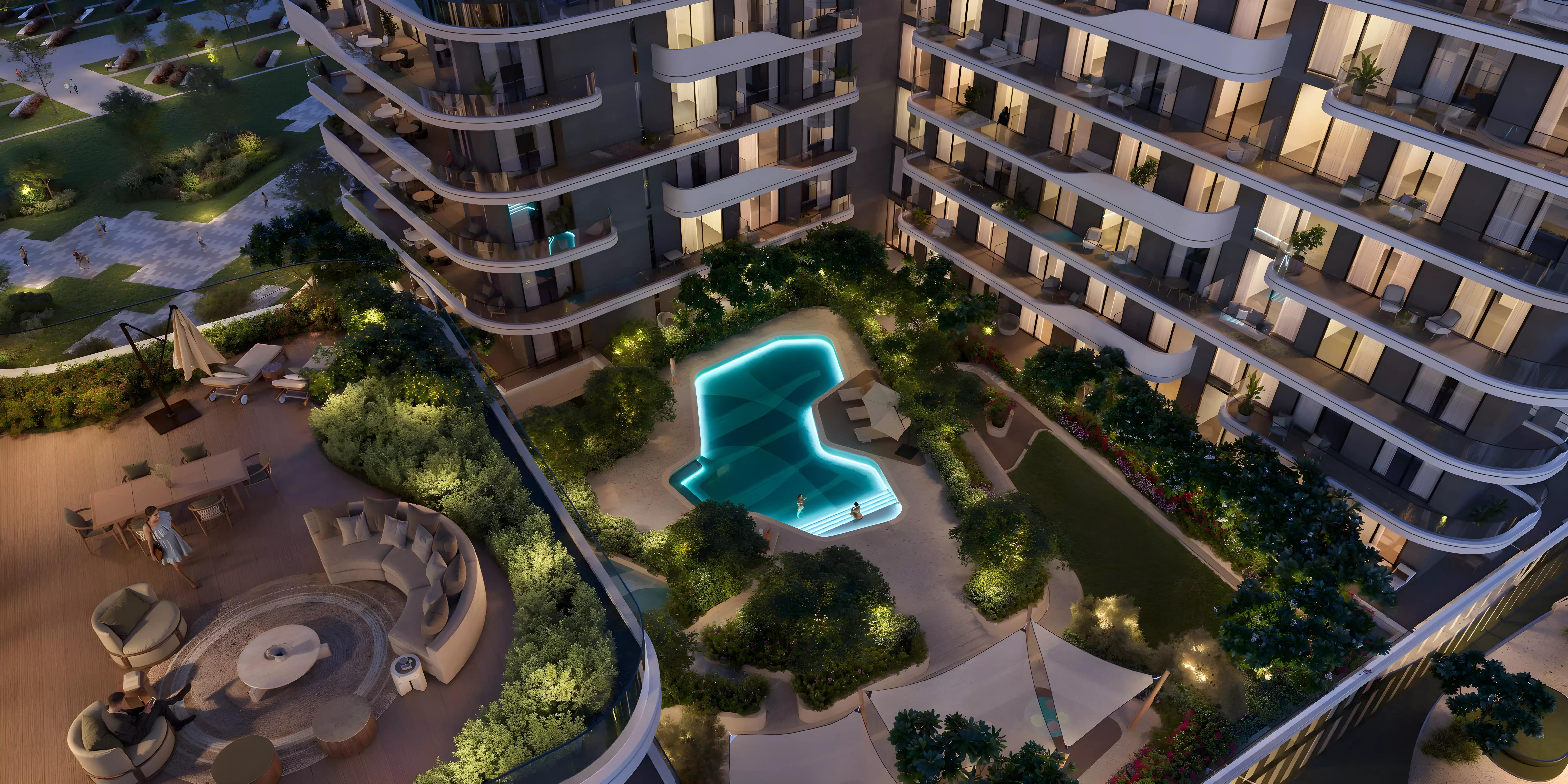 Bellavion Residences indoor swimming pool amenity, Wasl Gate, Dubai