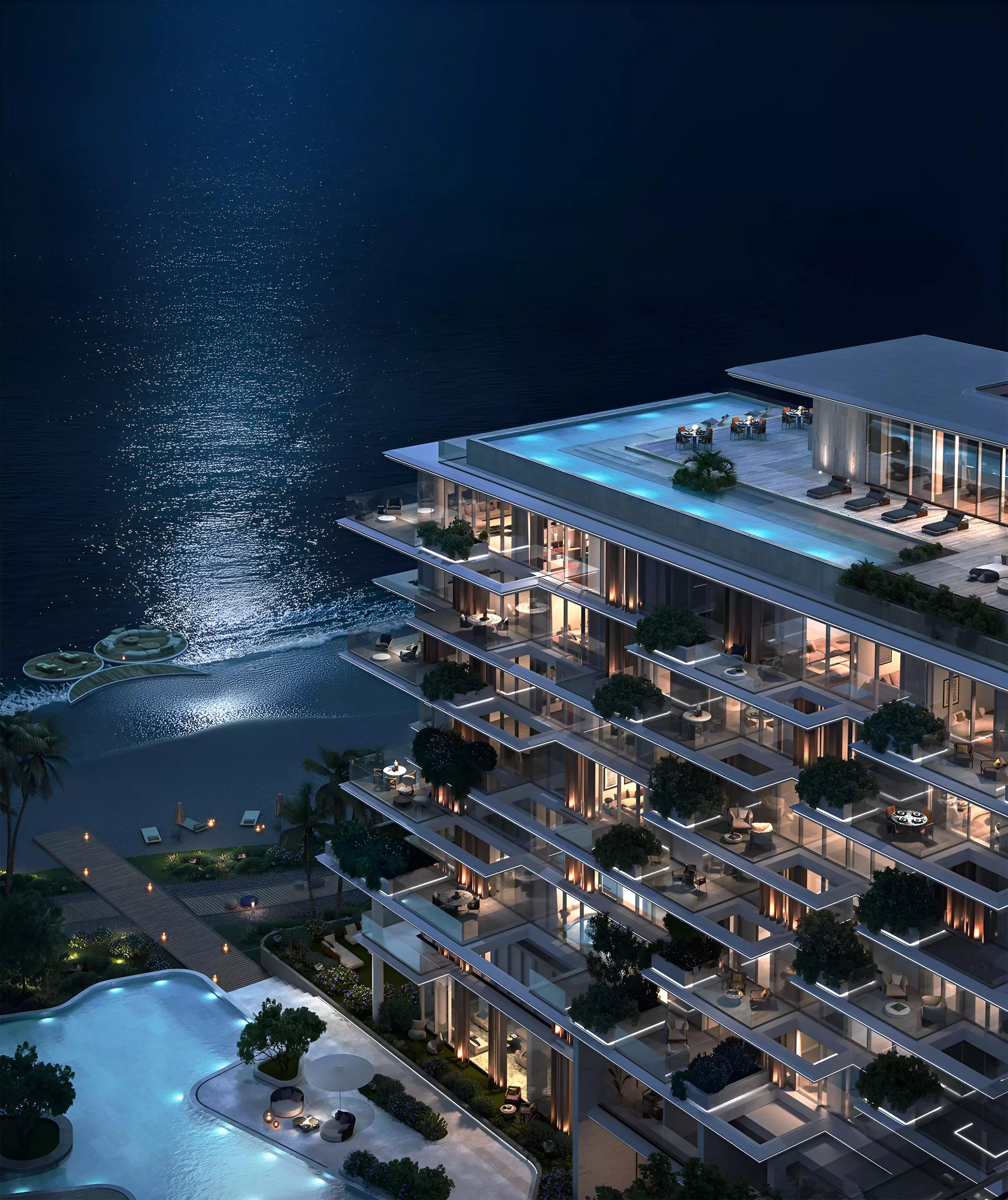 Silena Residences exterior on Dubai Islands waterfront