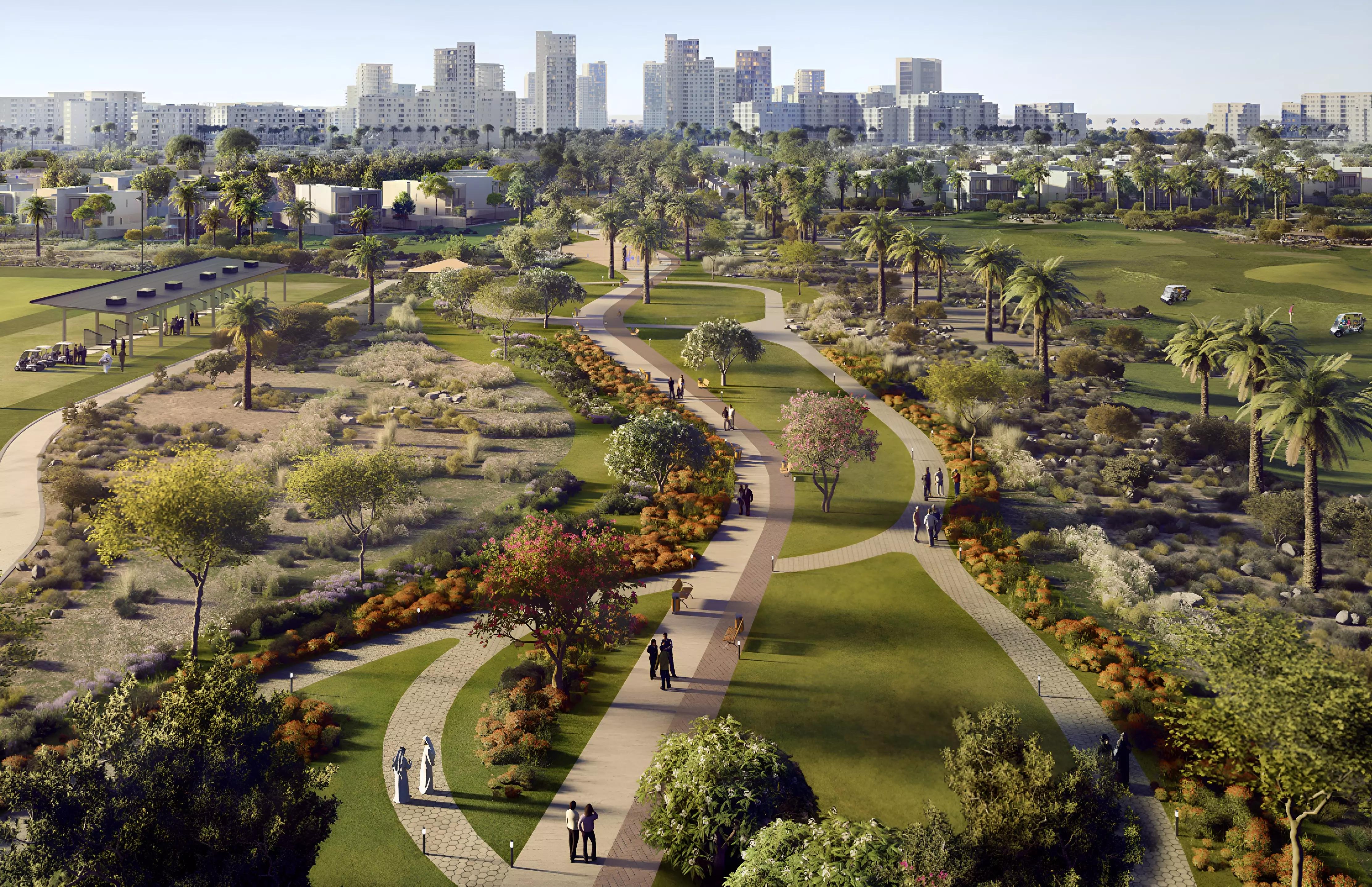 Greenspoint community landscaped gardens, Emaar South, Dubai