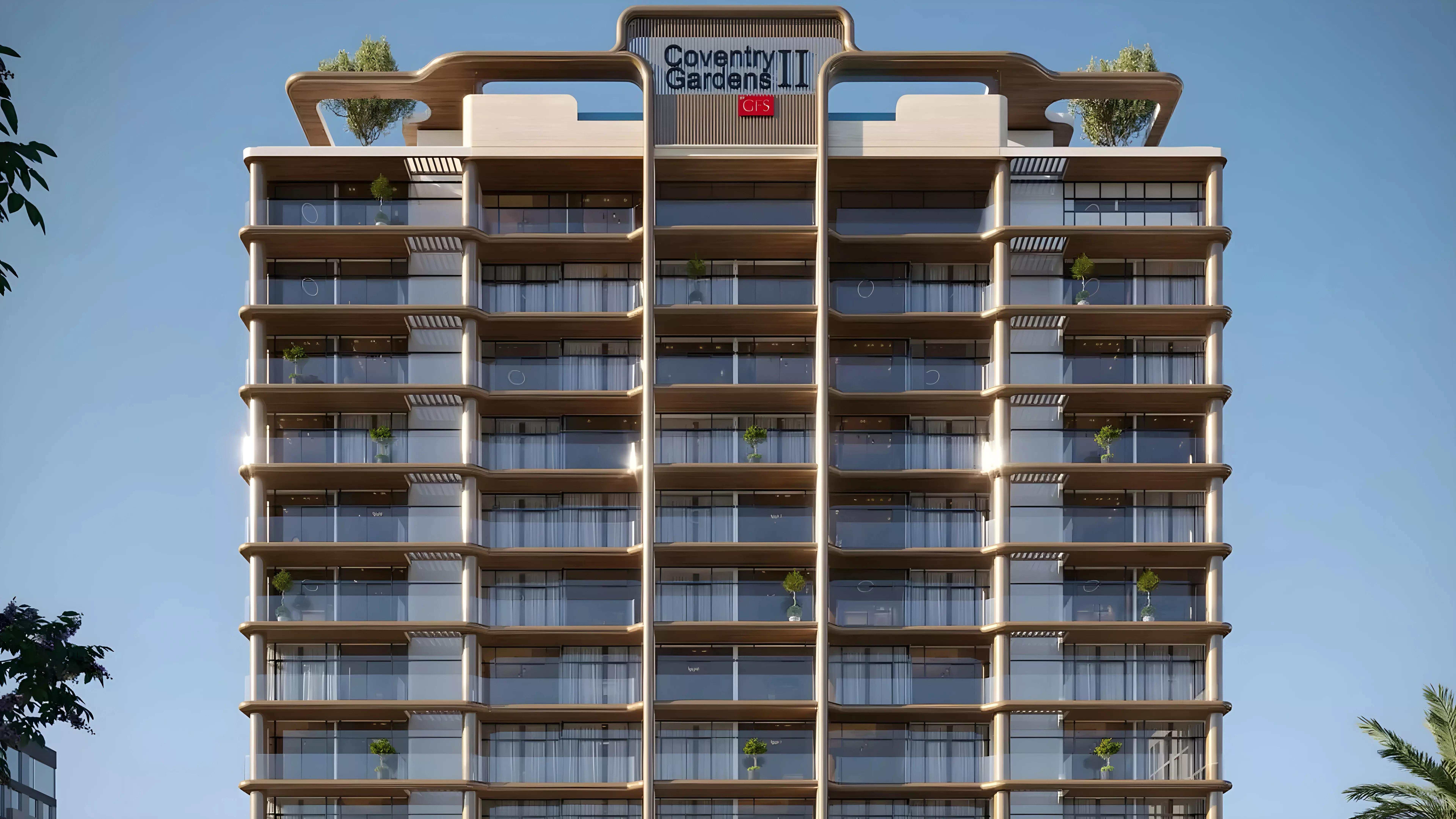 Coventry Gardens Phase 2 exterior building facade, Dubai Land Residence Complex, Dubai