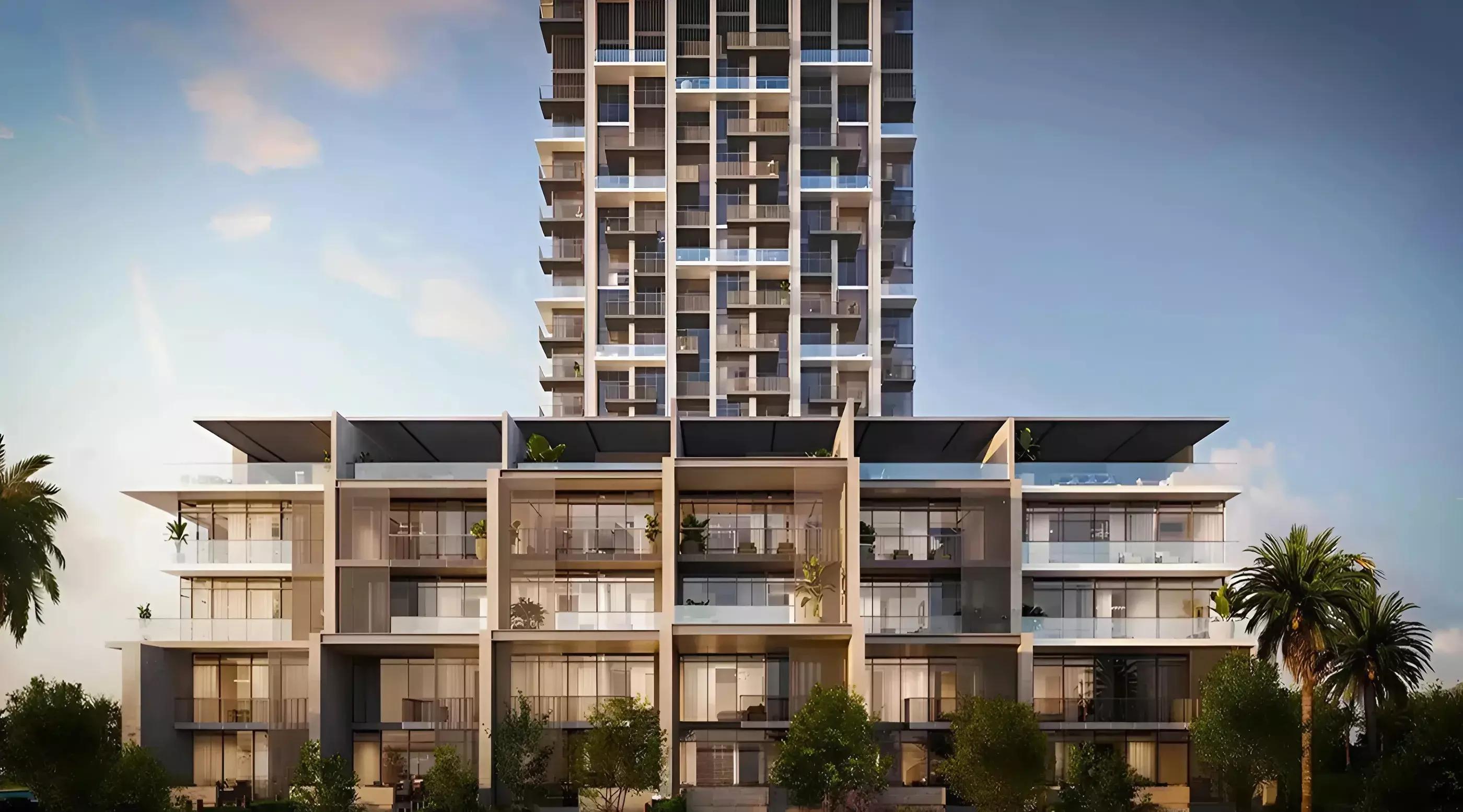 Aria by Beyond residential tower exterior, Dubai Maritime City