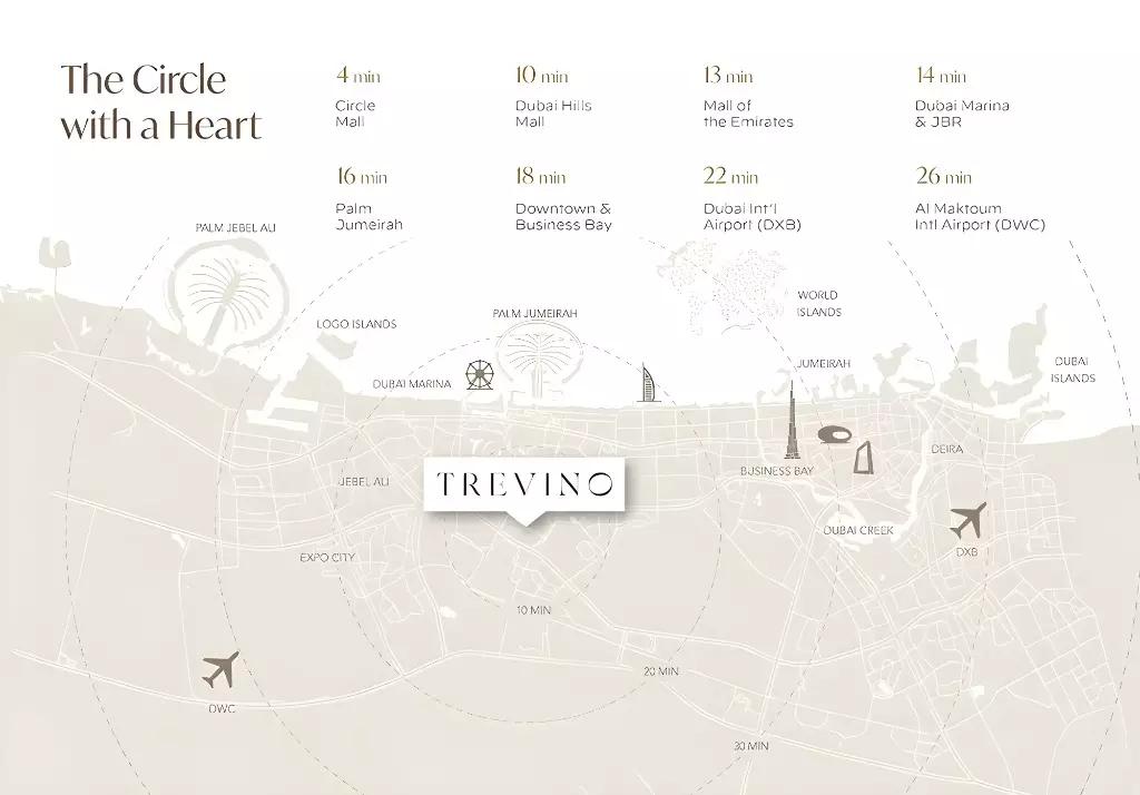 Trevino Residences master plan layout, JVC District 15, Dubai