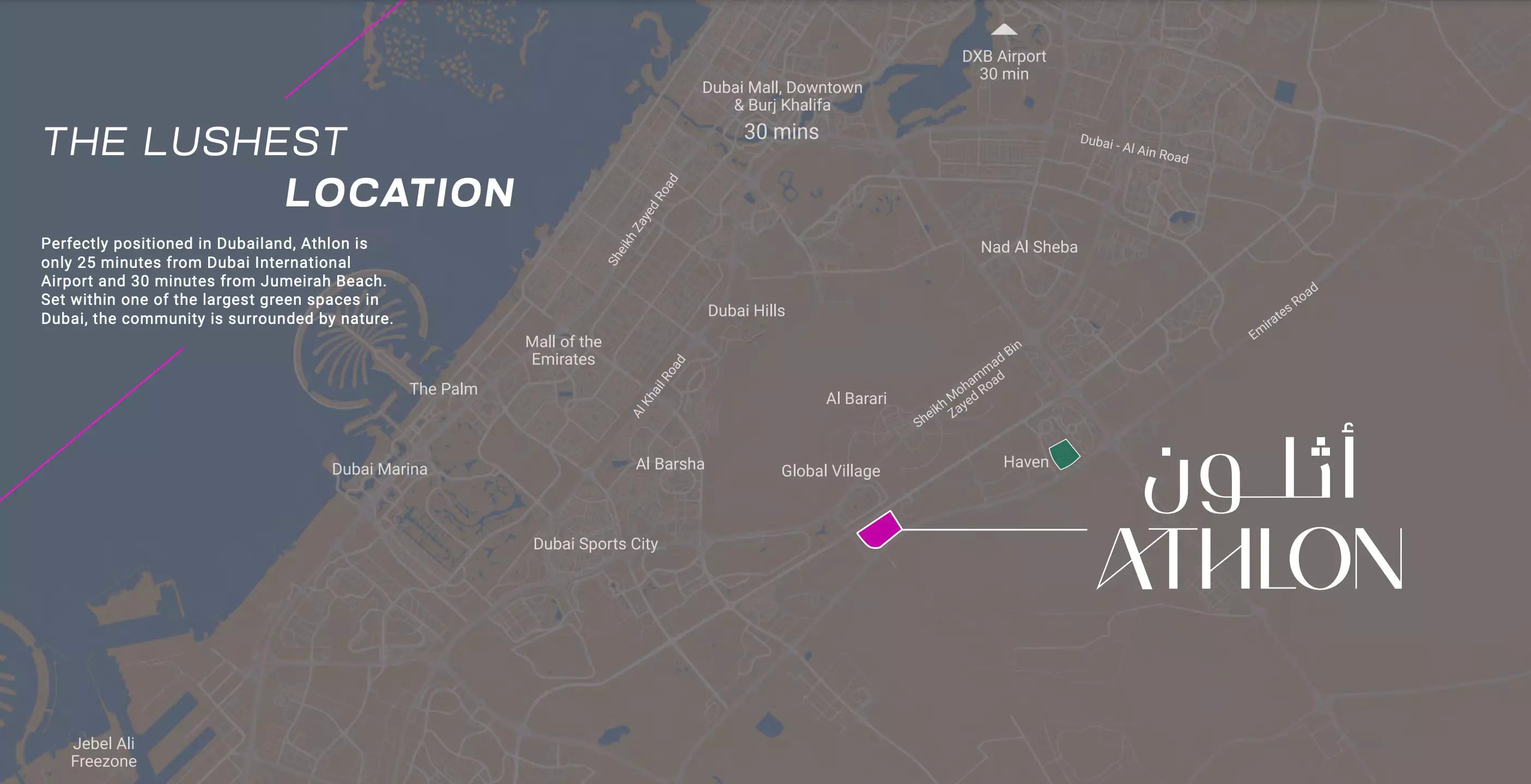 Diagon at Athlon master plan layout, Dubai