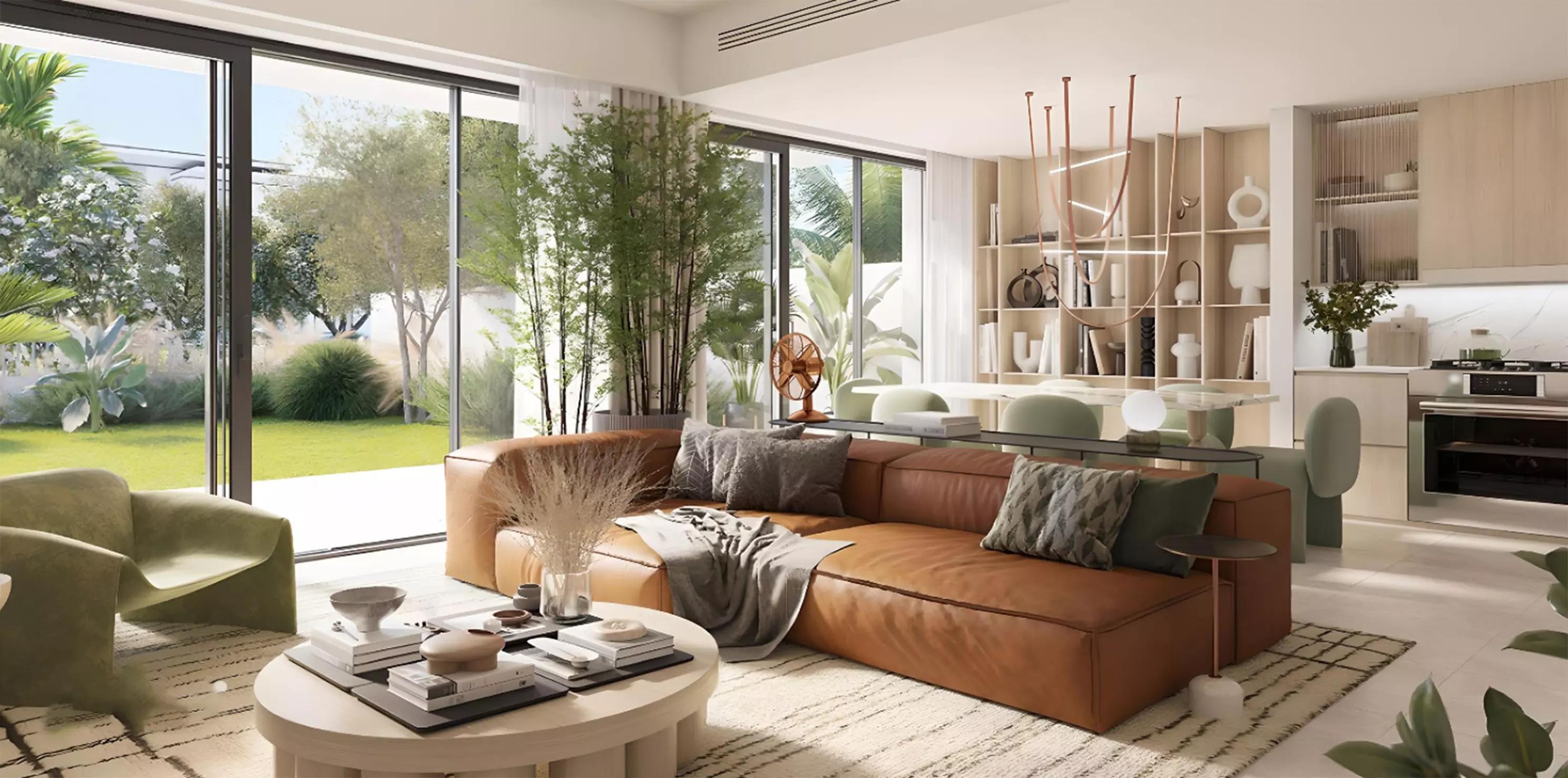 Nima townhouse interior living space, The Valley, Dubai
