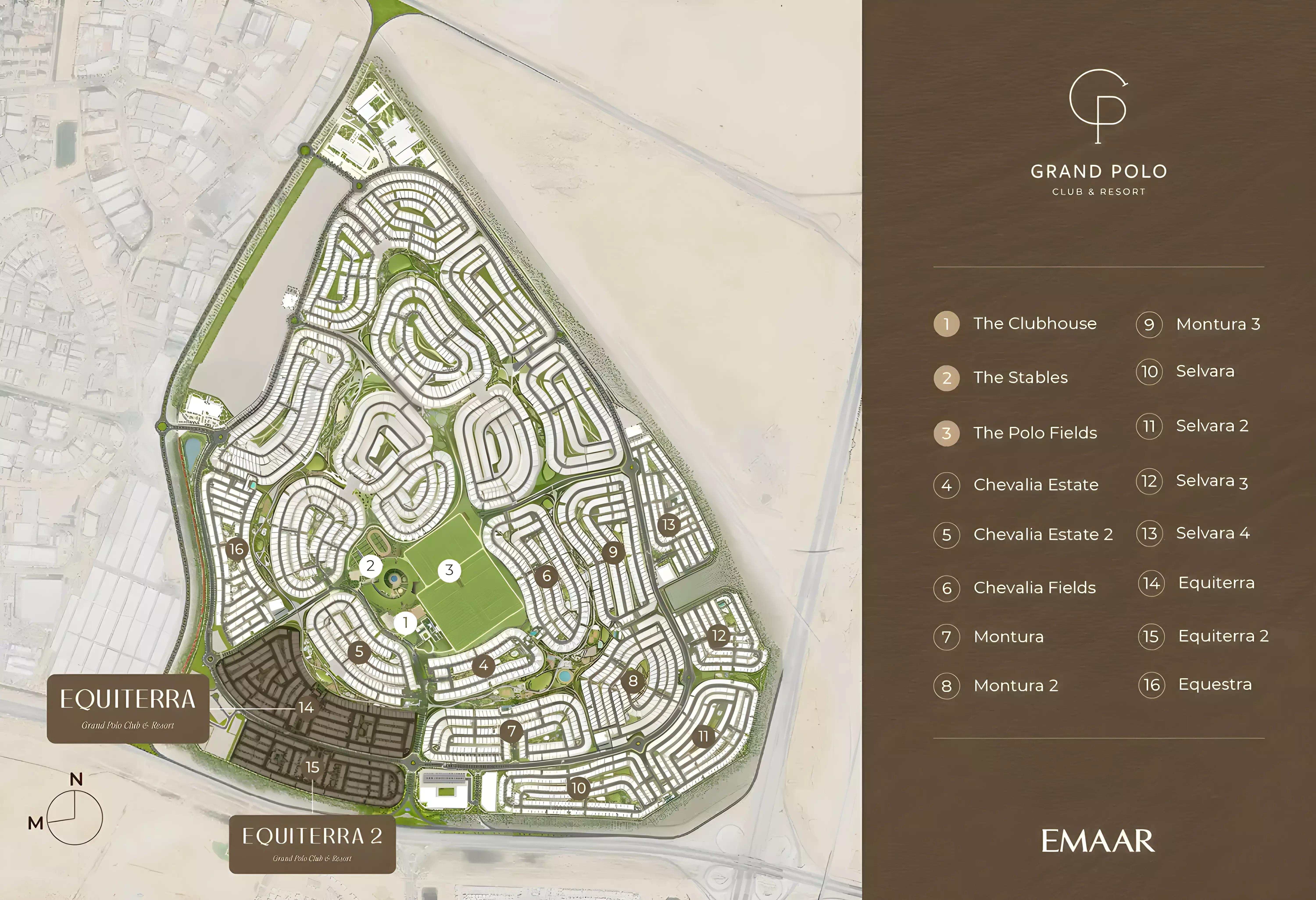 Equiterra 2 master plan layout showing Grand Polo Club and Resort community, Dubai