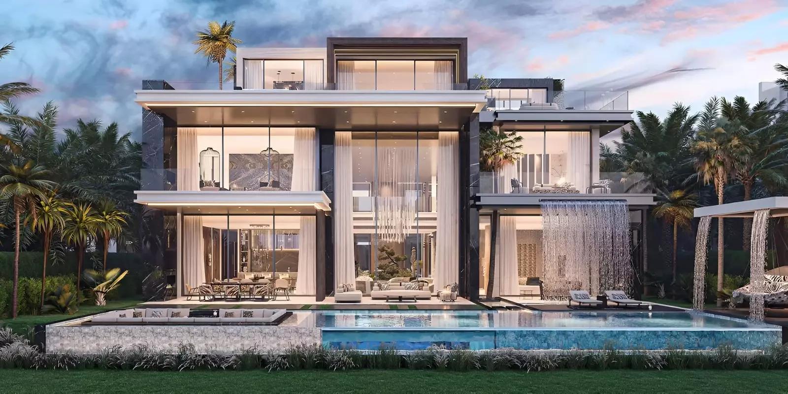 Shared community pool area at Morocco Phase 2, DAMAC Lagoons, Dubai