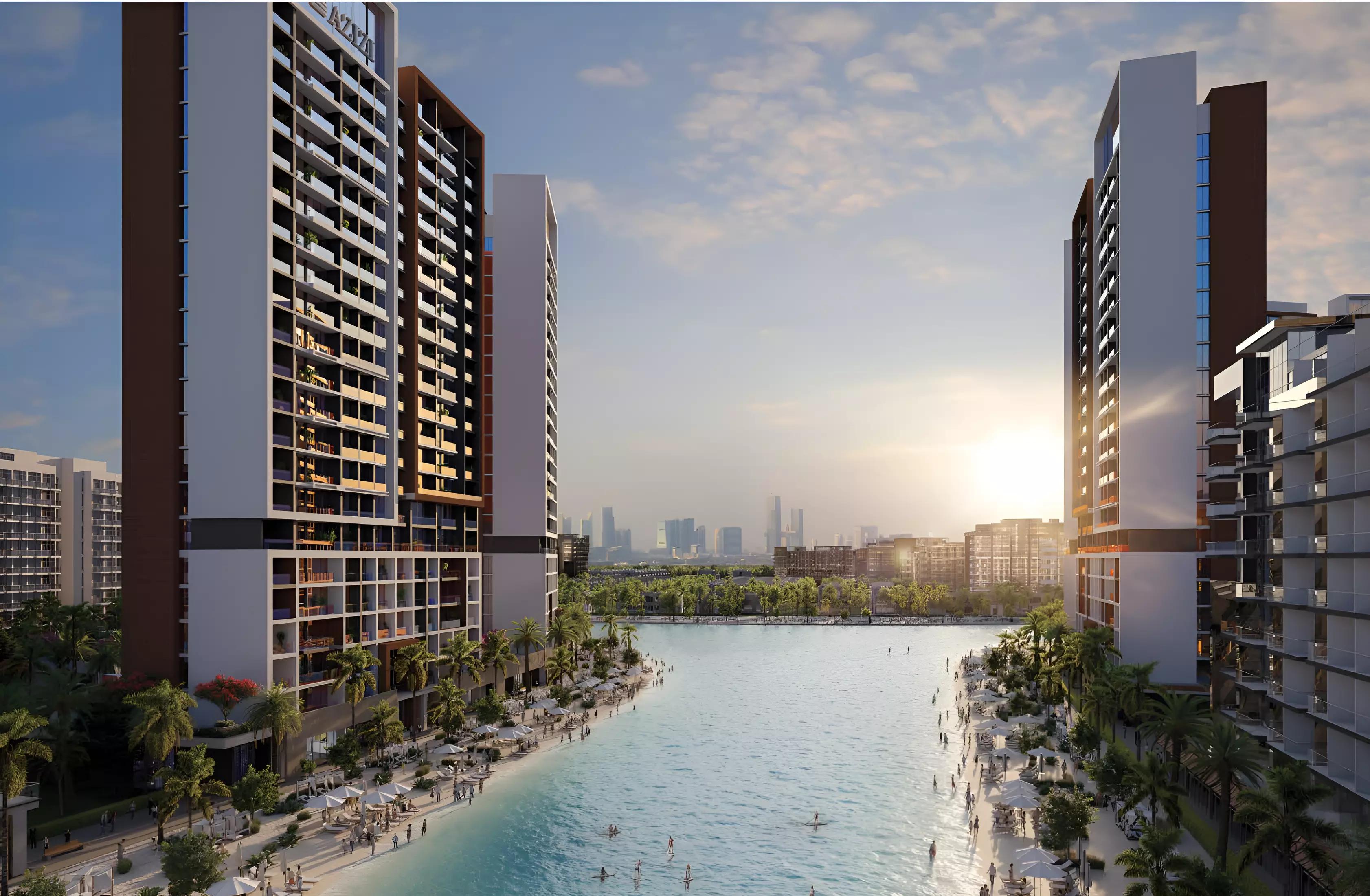 Azizi Riviera residential tower elevation, Meydan One, Dubai