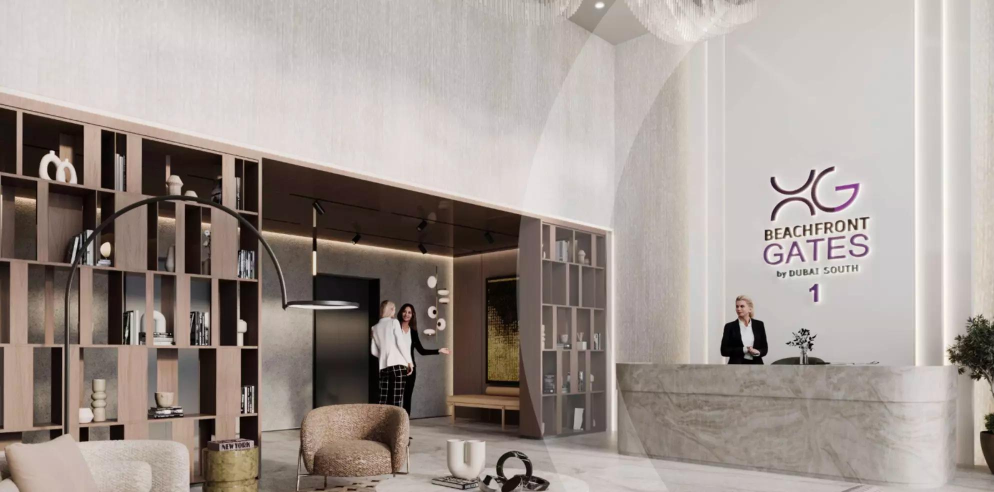 Beachfront Gates lobby or common area interior, Dubai South