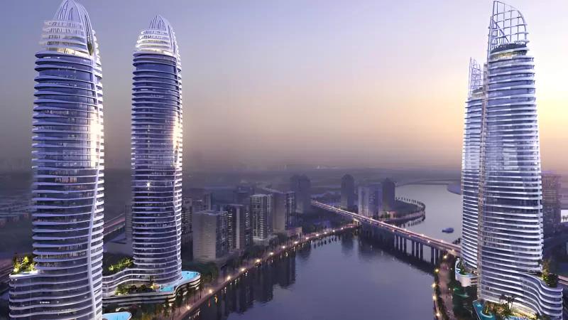 Canal Crown tower exterior facade, Business Bay, Dubai
