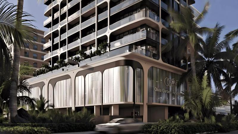 Olivia Gardens Residence exterior facade, Al Satwa, Dubai