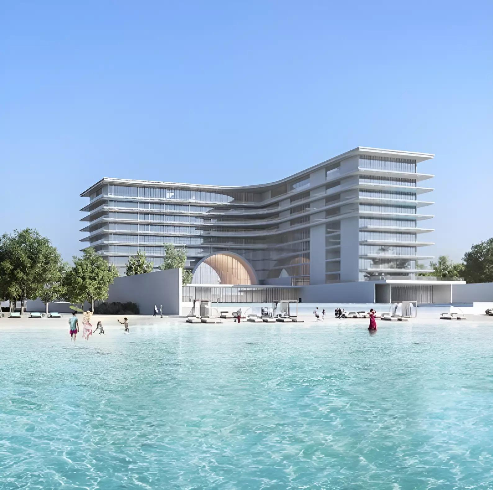 Armani Beach Residences waterfront facade overlooking the Gulf, Palm Jumeirah