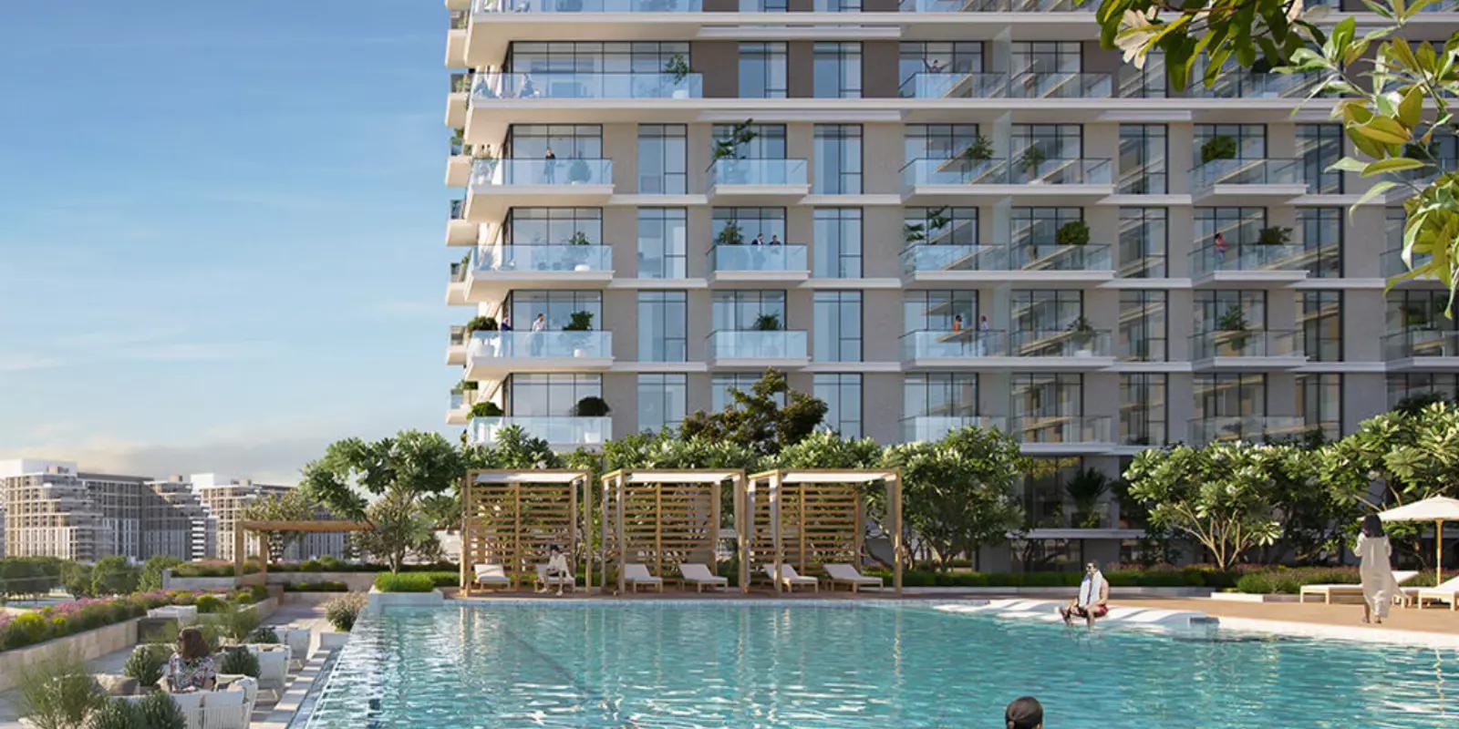 Parkside Hills residential tower view, Dubai Hills Estate, Dubai