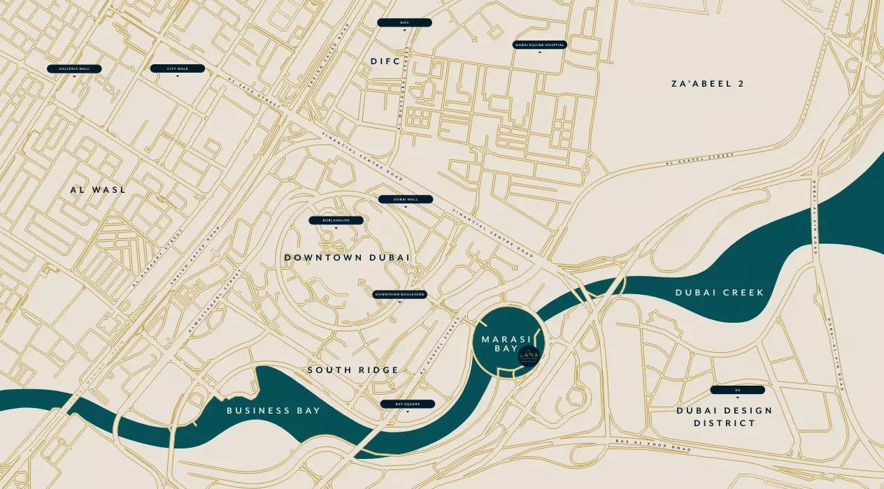 The Lana master plan layout, Business Bay, Dubai