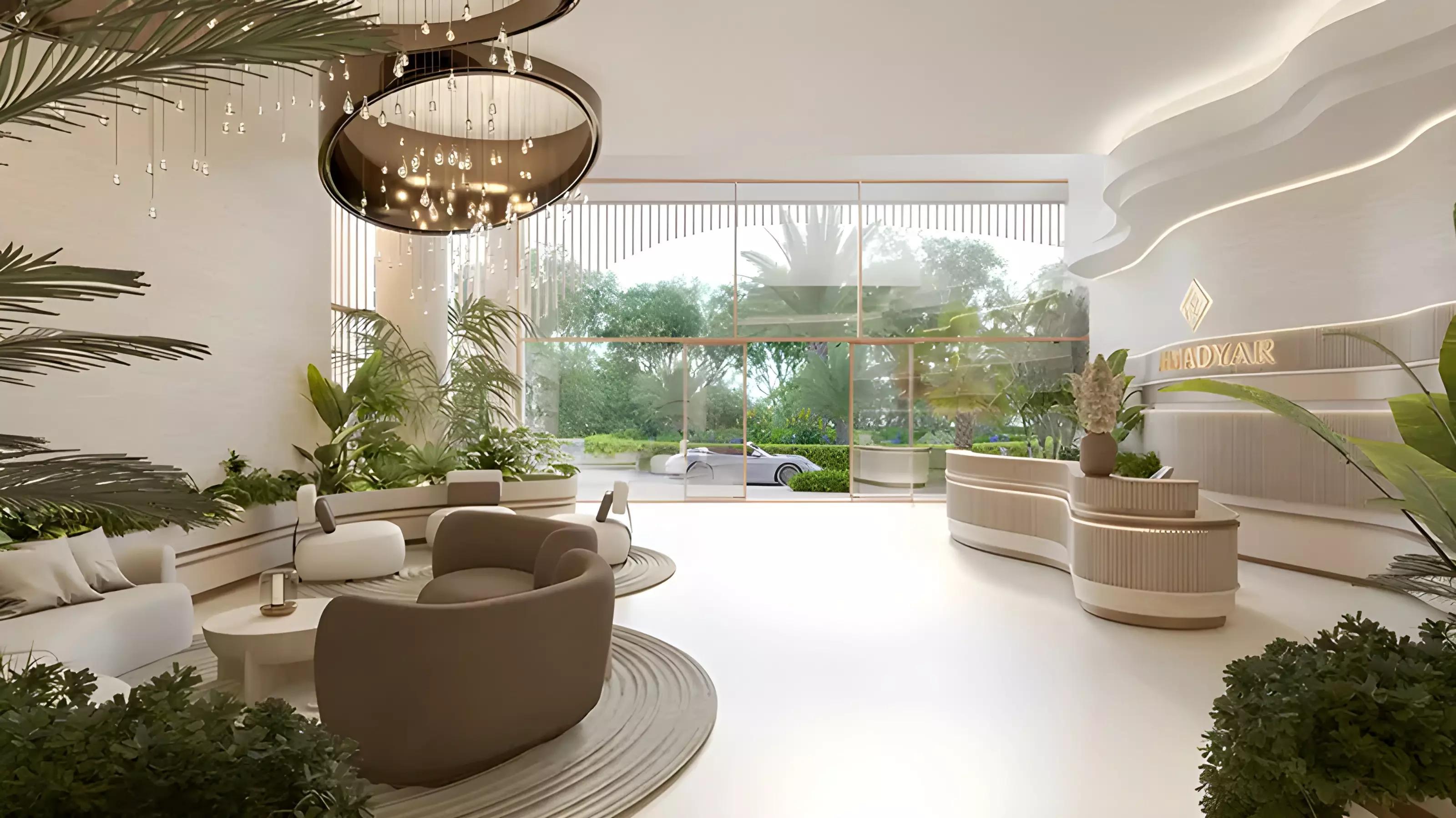 Vestoria Bay swimming pool and outdoor amenity deck, Dubai Islands