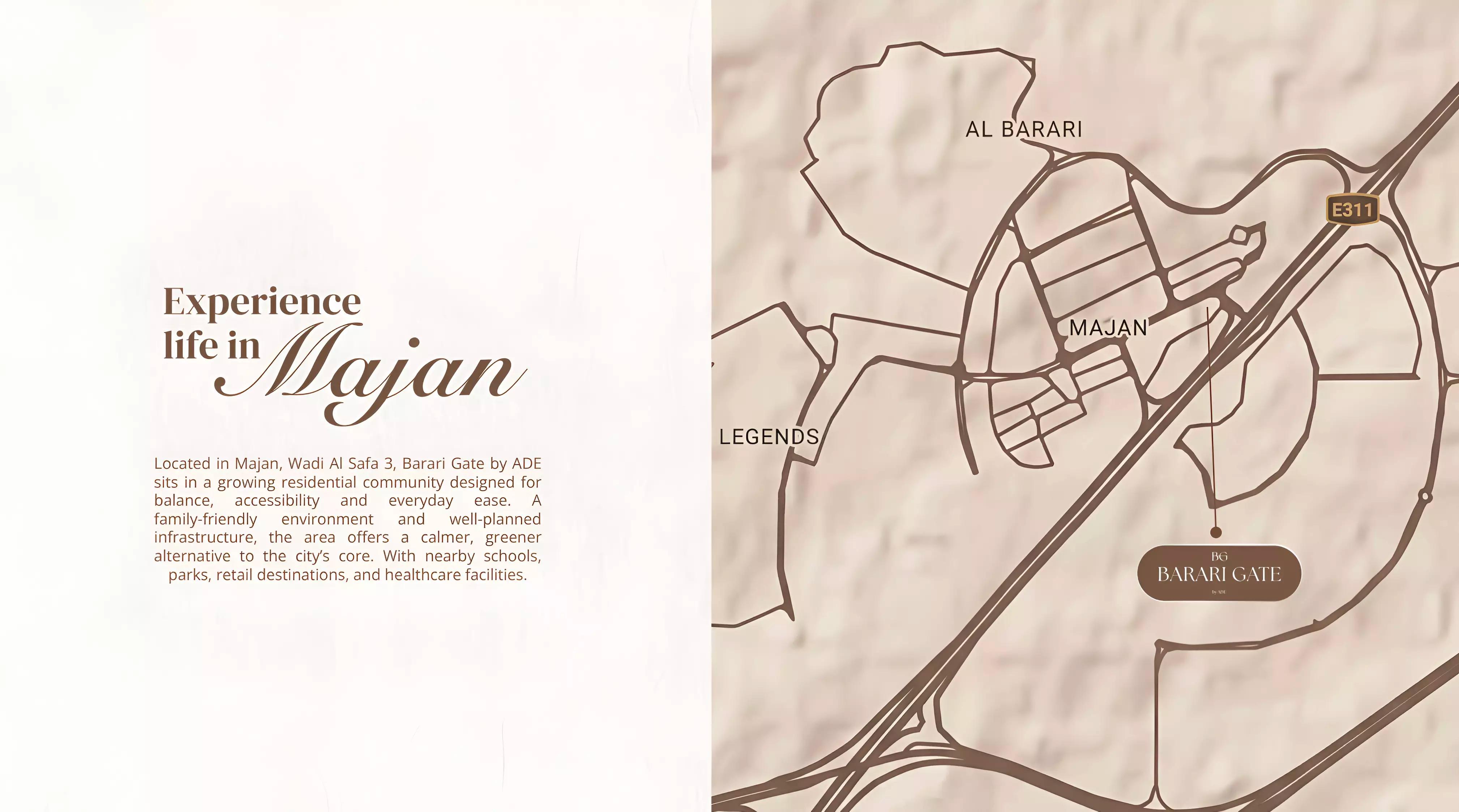 Barari Gate development master plan layout, Majan