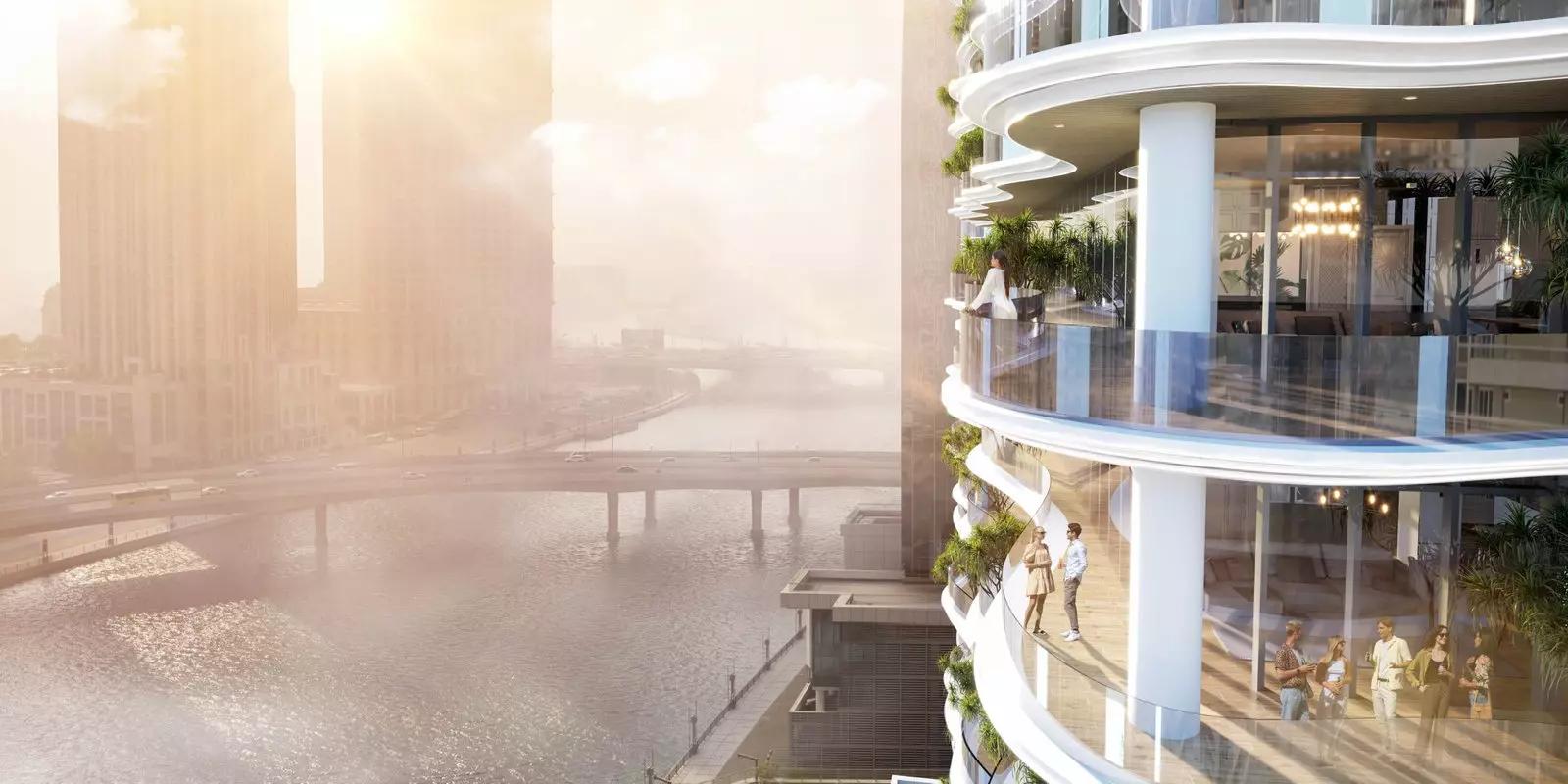 Chic Tower balcony with Business Bay canal view, Dubai