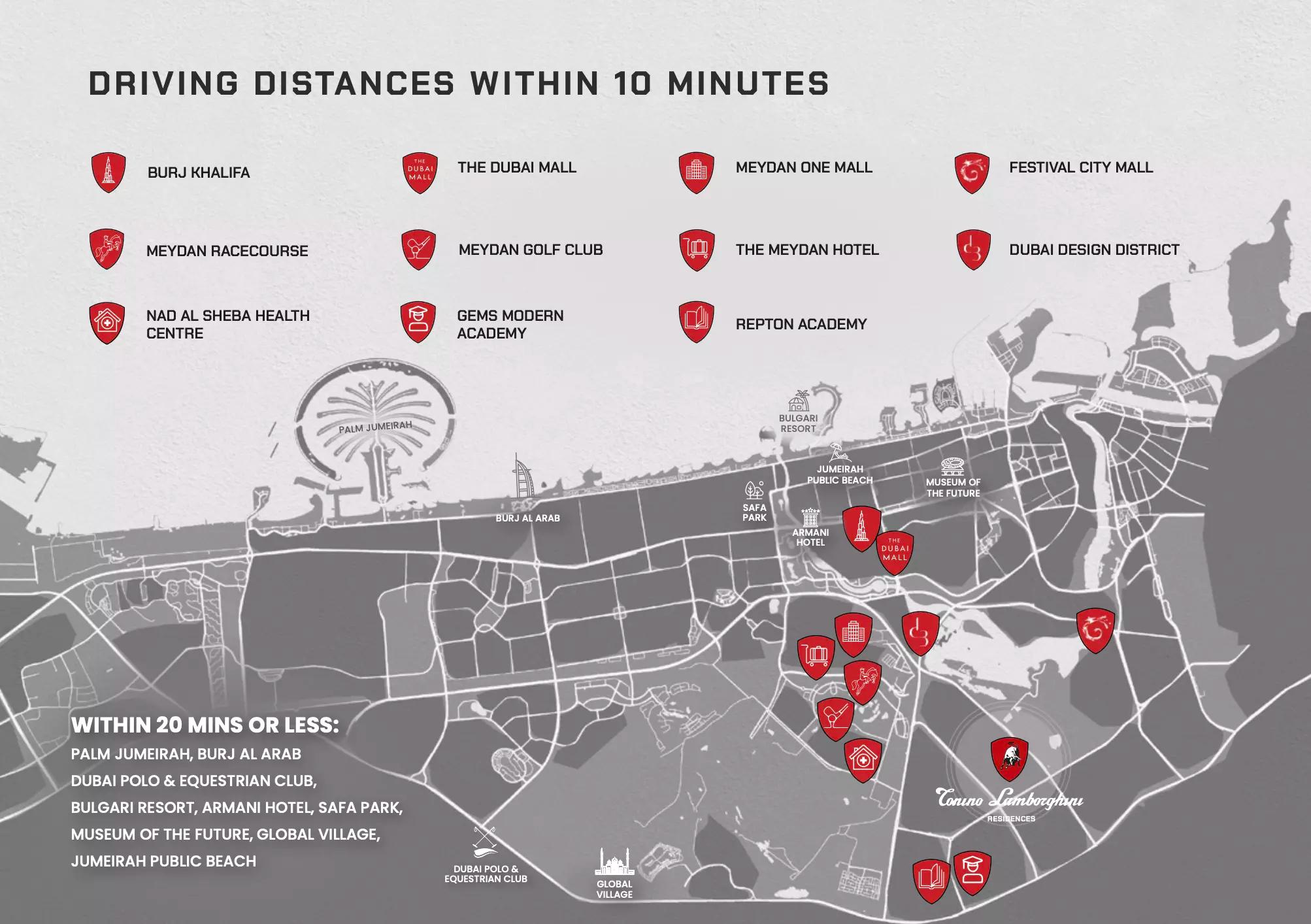 Tonino Lamborghini Residences master plan layout, Nad Al Sheba, Dubai