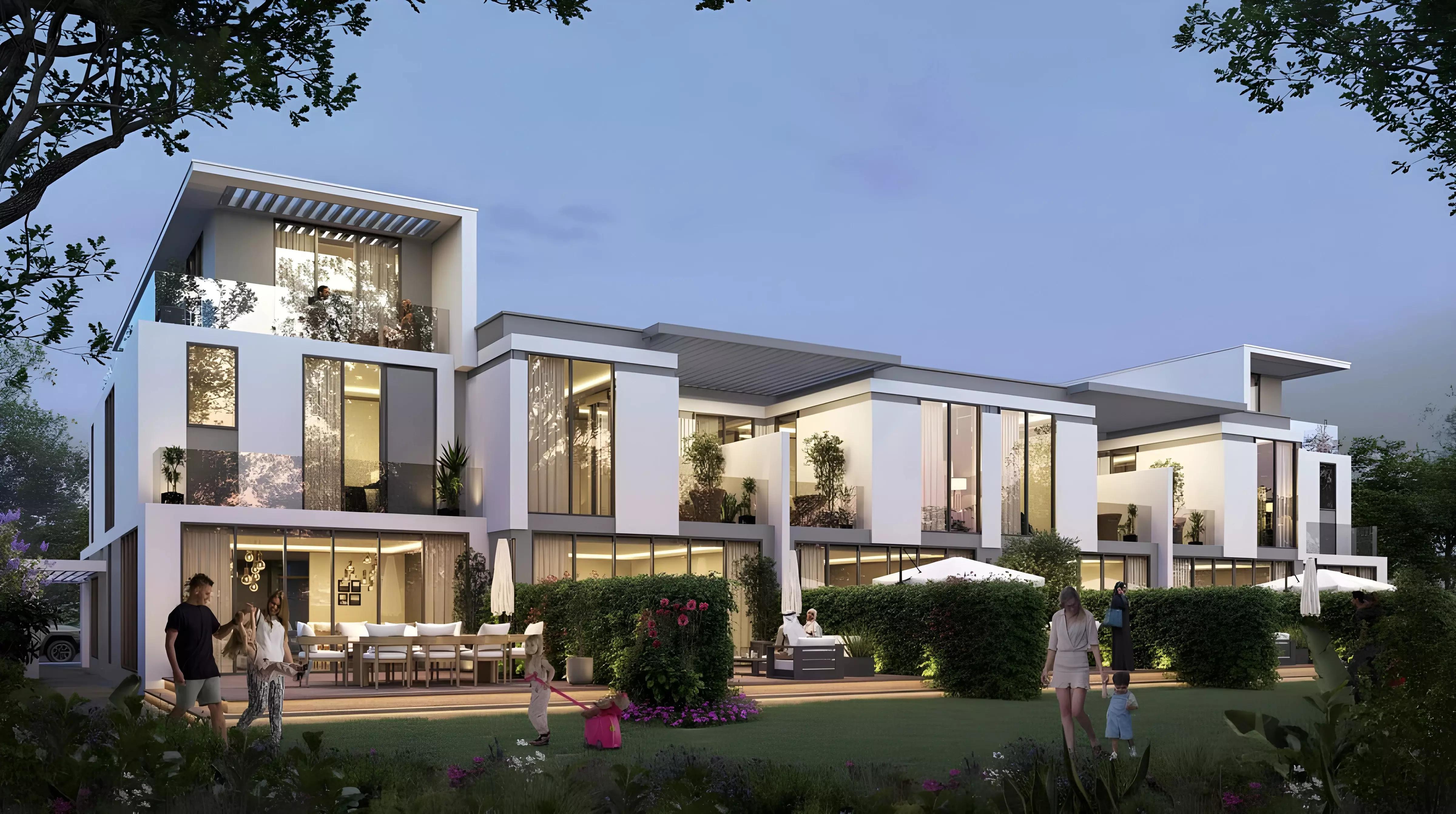 Bora Bora residence facade with driveway, DAMAC Islands, Dubai
