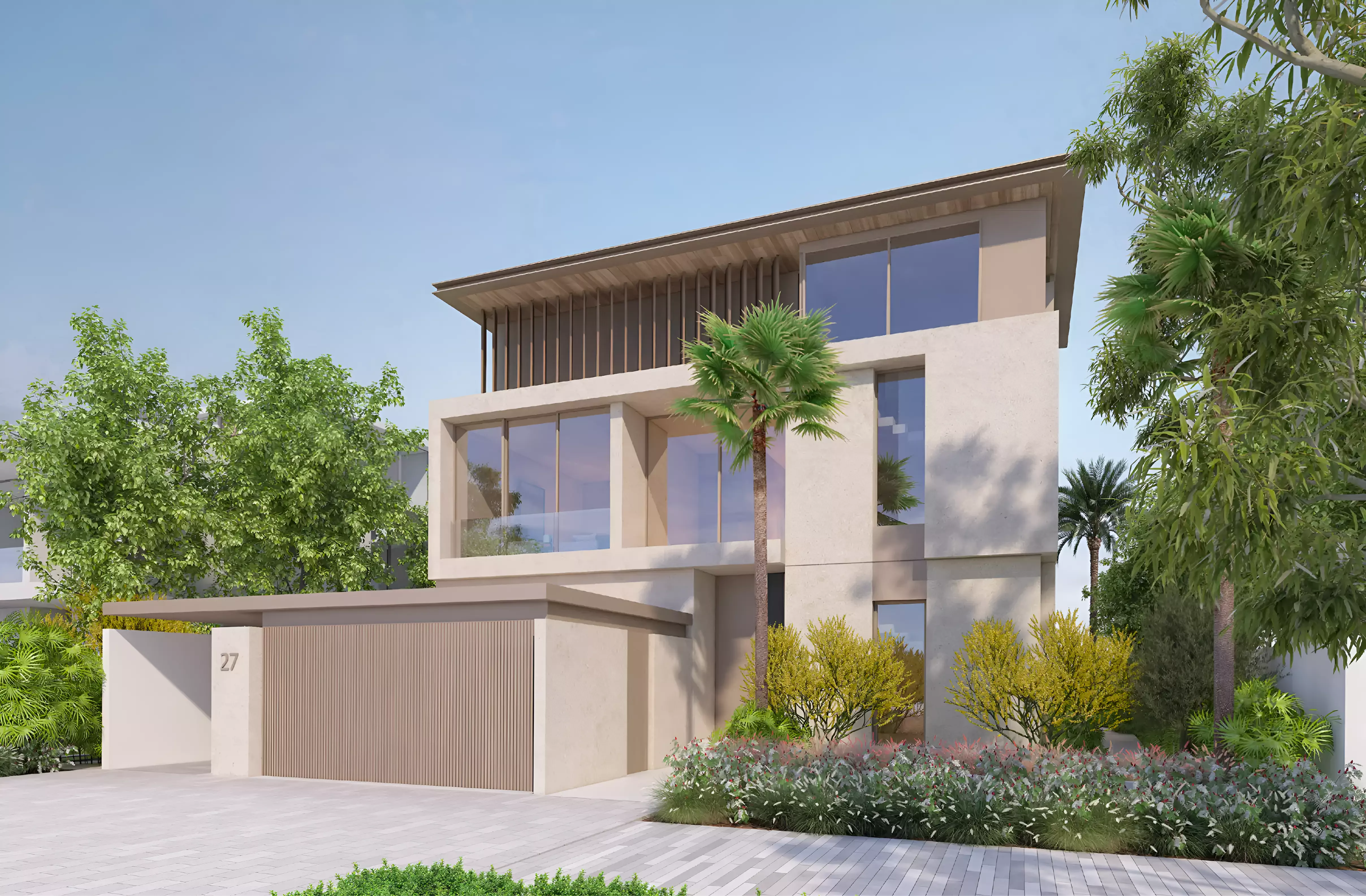 Villa Wave Crest exterior view at Palm Jebel Ali, Dubai
