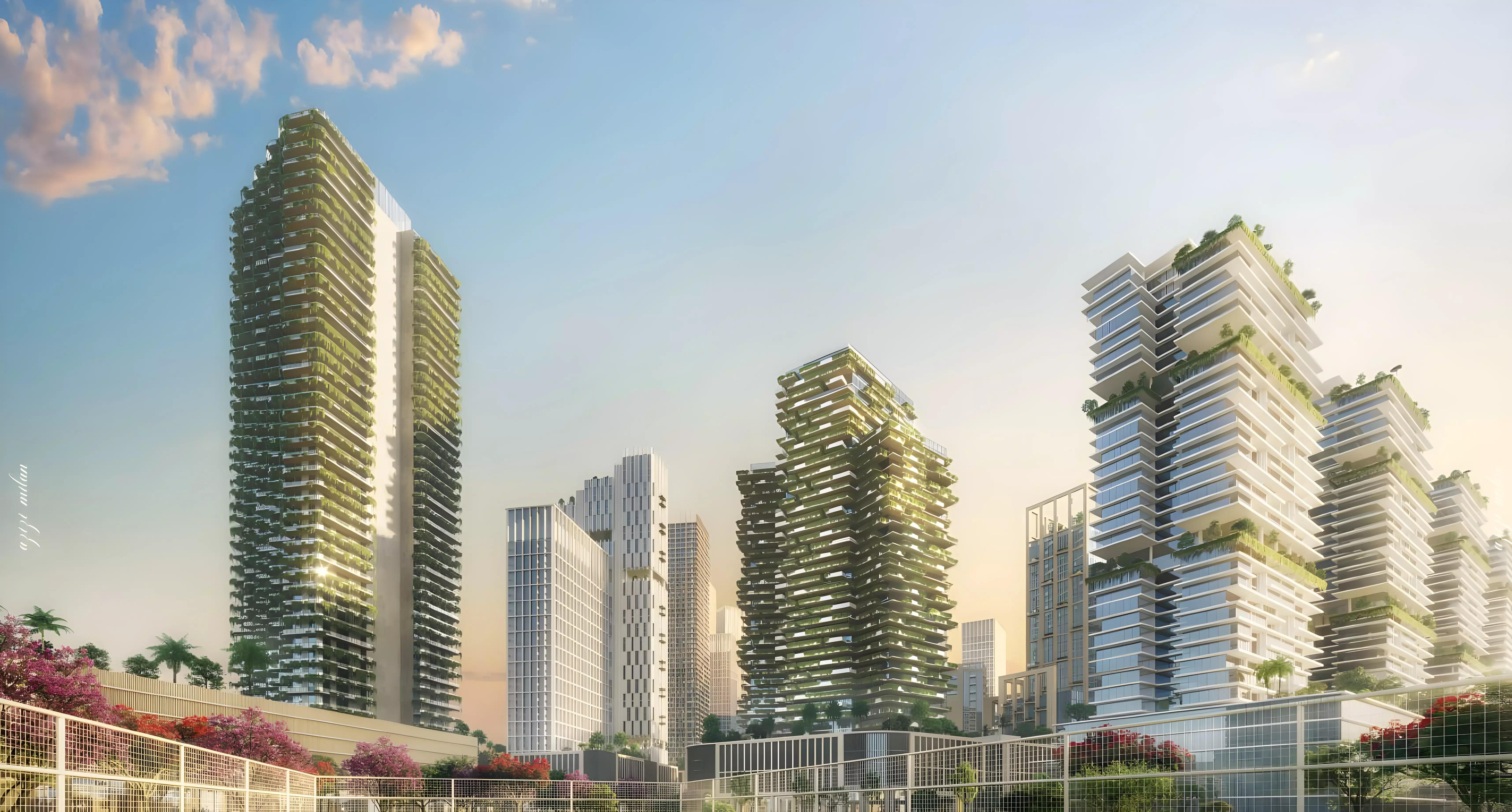 Azizi Milan 55 apartment interior living space, City of Arabia, Dubai