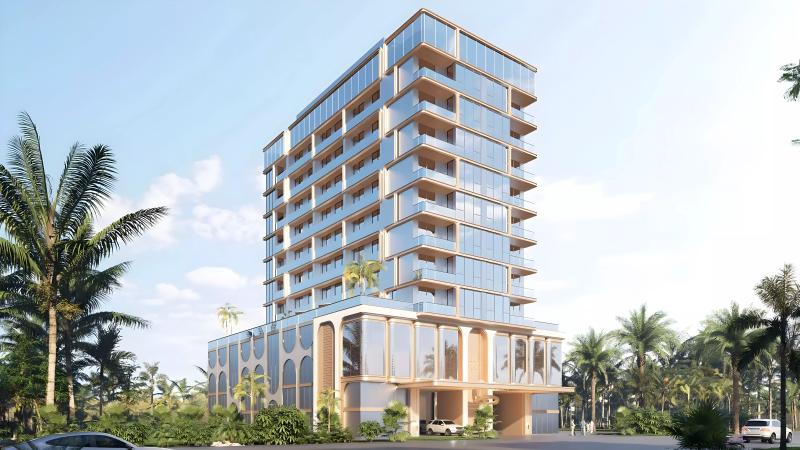 Exterior render of Stamn Two apartment building in Jumeirah Garden City, Al Satwa, Dubai