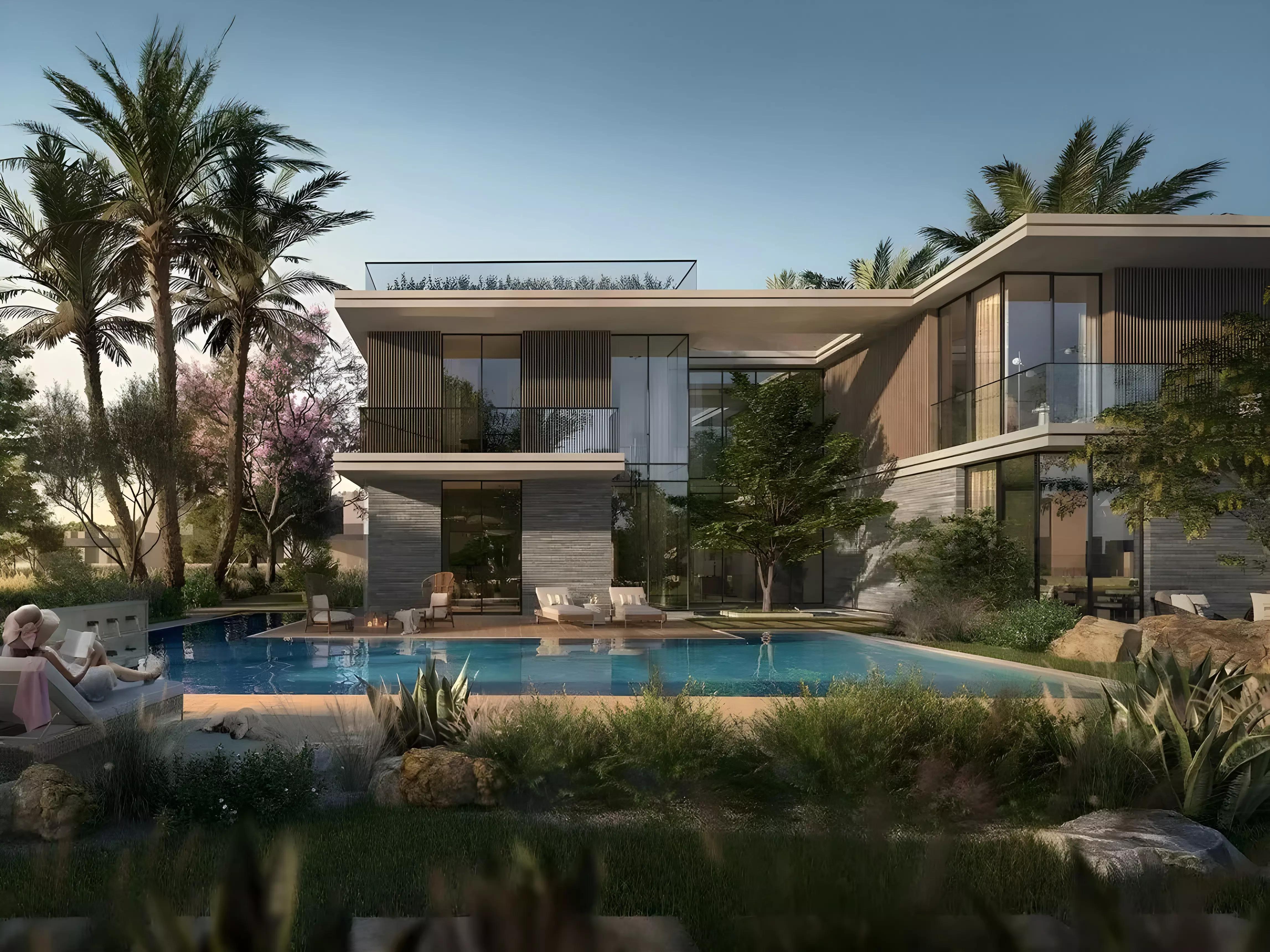Murjan villa landscaped courtyard, The Wilds by Aldar, Dubai