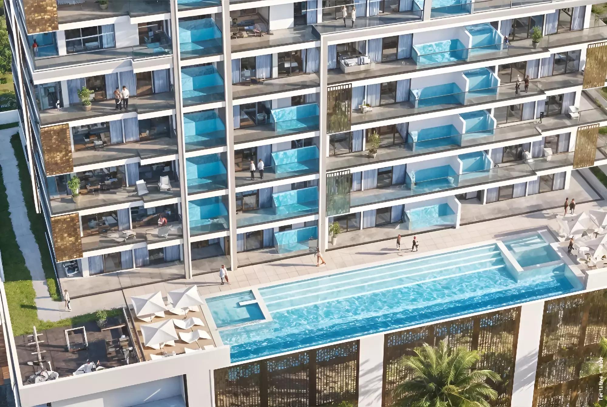 Samana Ocean Crest amenity deck and pool area, Dubai Islands, Dubai