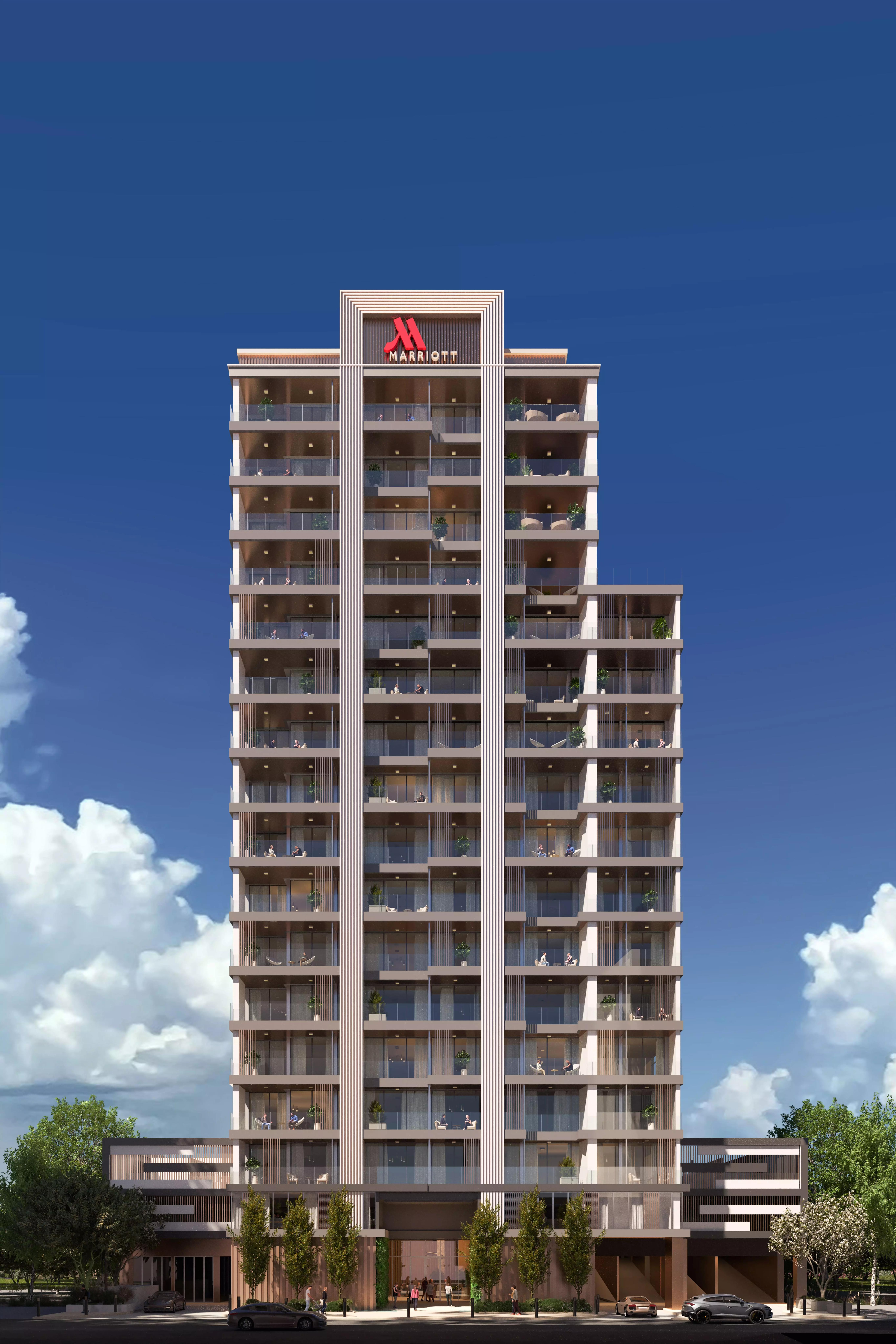 Apartment interior living area at Marriott Residences by Octa, Dubai