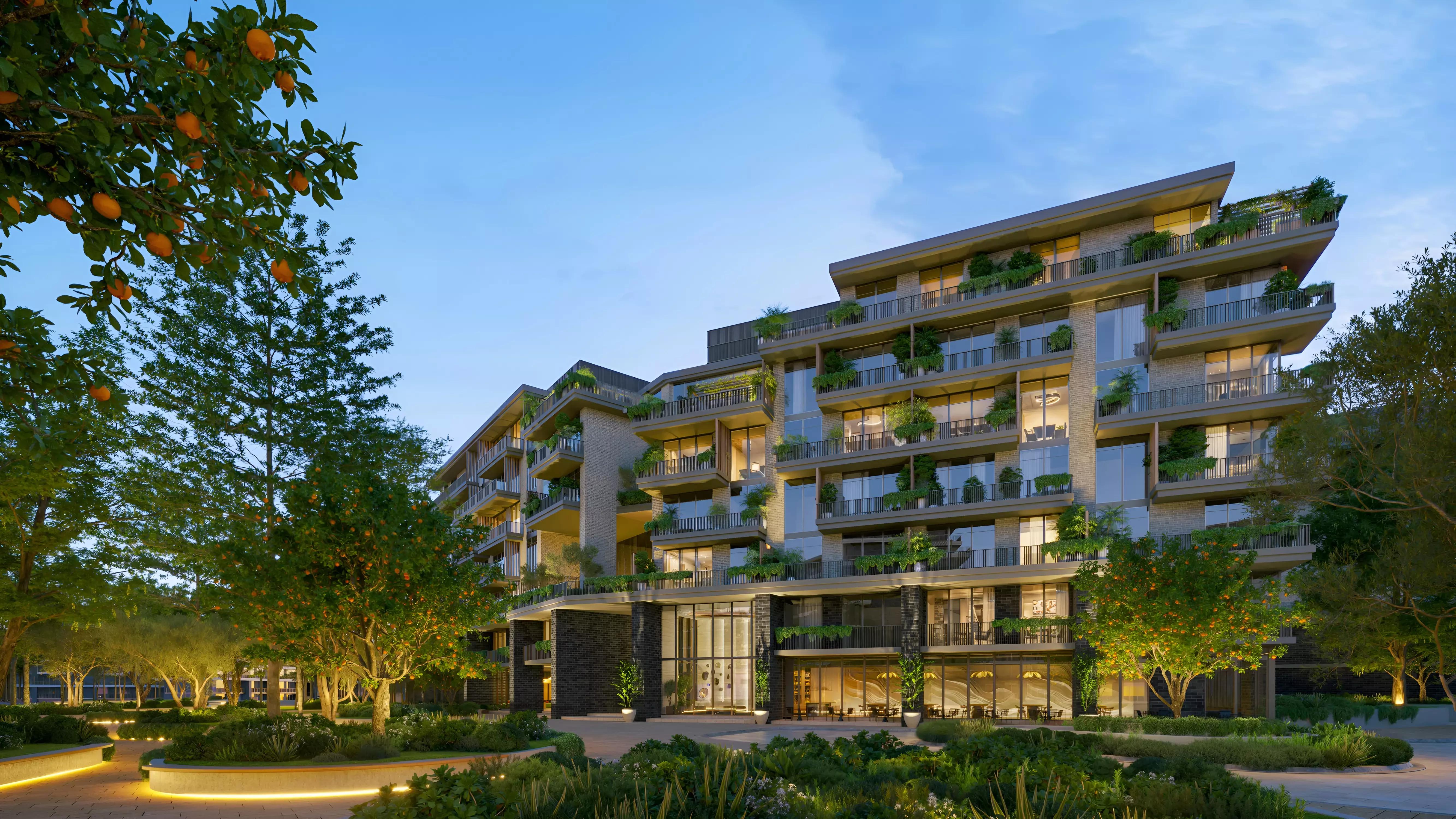 Arancia Yards residential tower exterior render, City of Arabia, Dubai