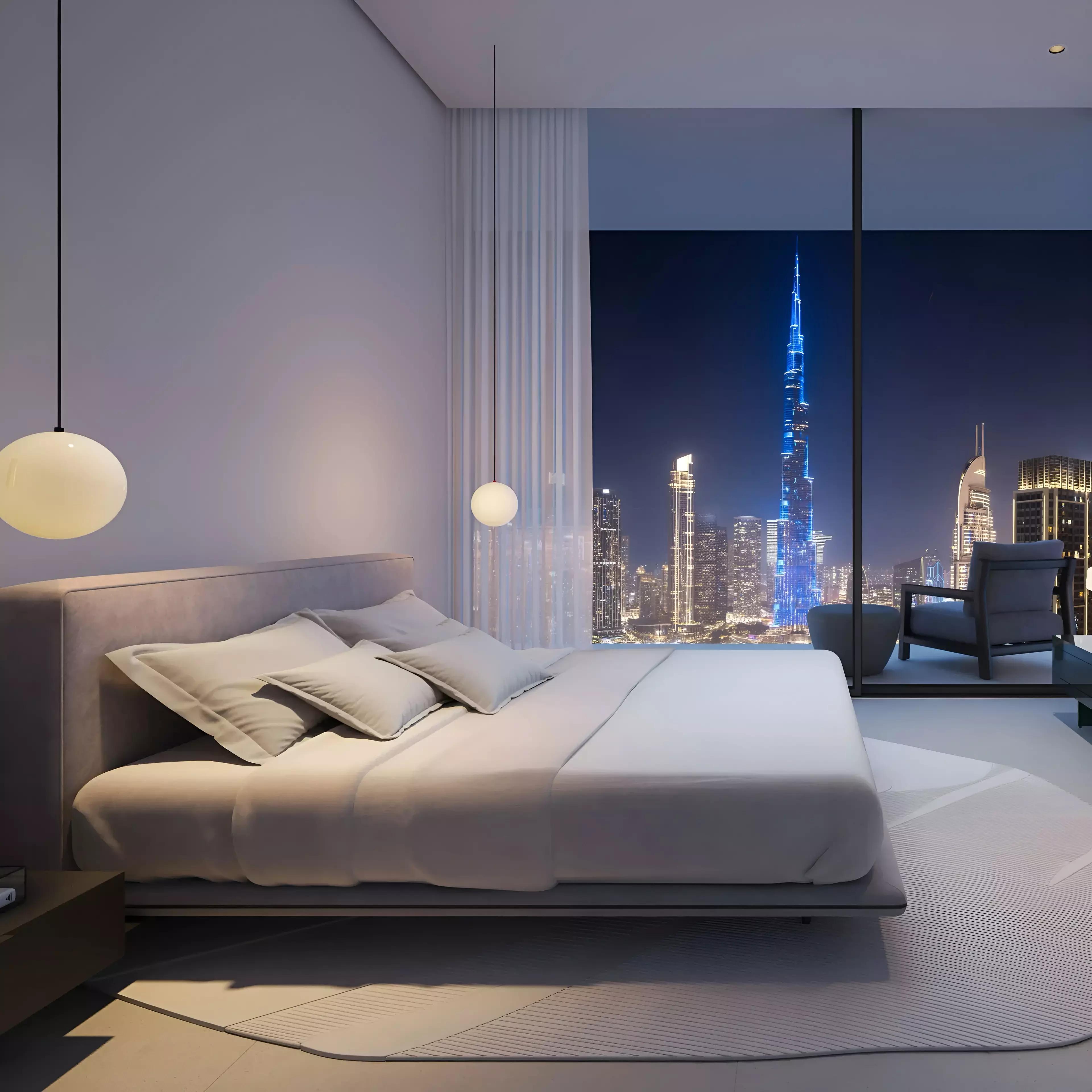 Bedroom interior render at Inaura Hotels & Residences