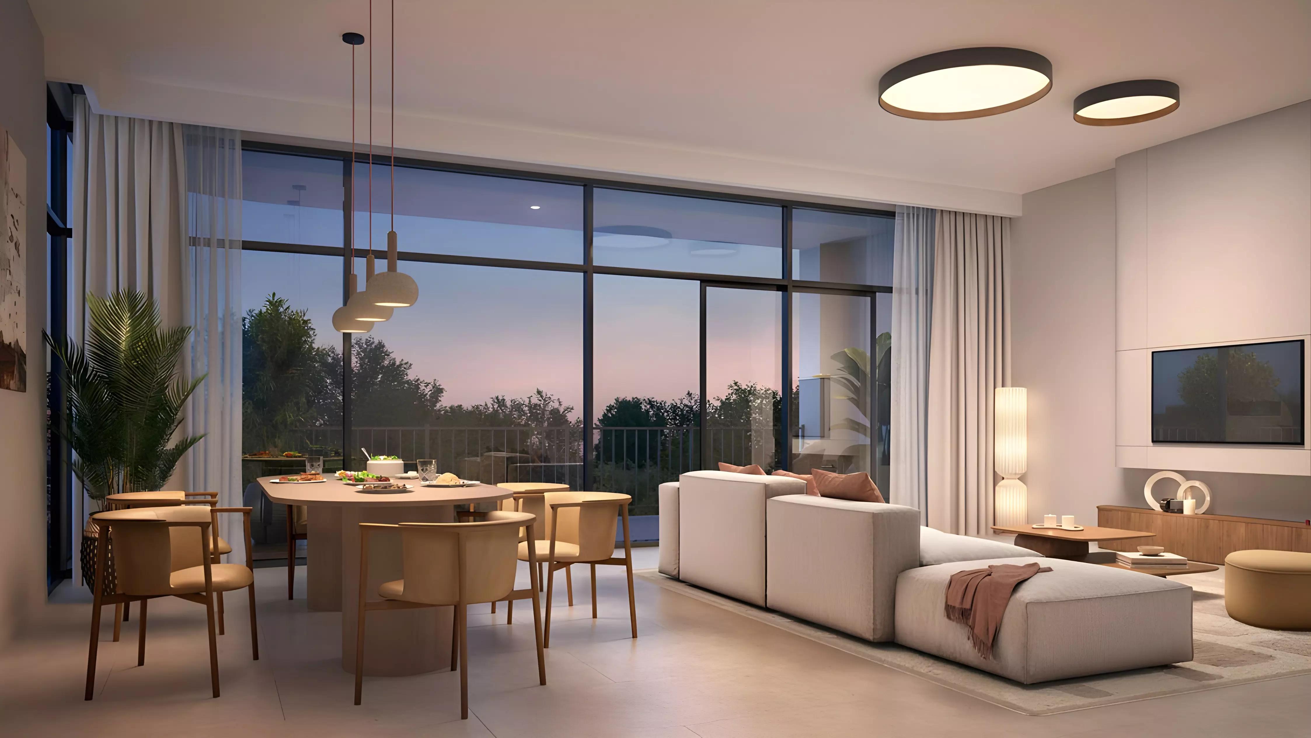 Capria West community landscaping and walkway, Ghaf Woods, Dubai Land