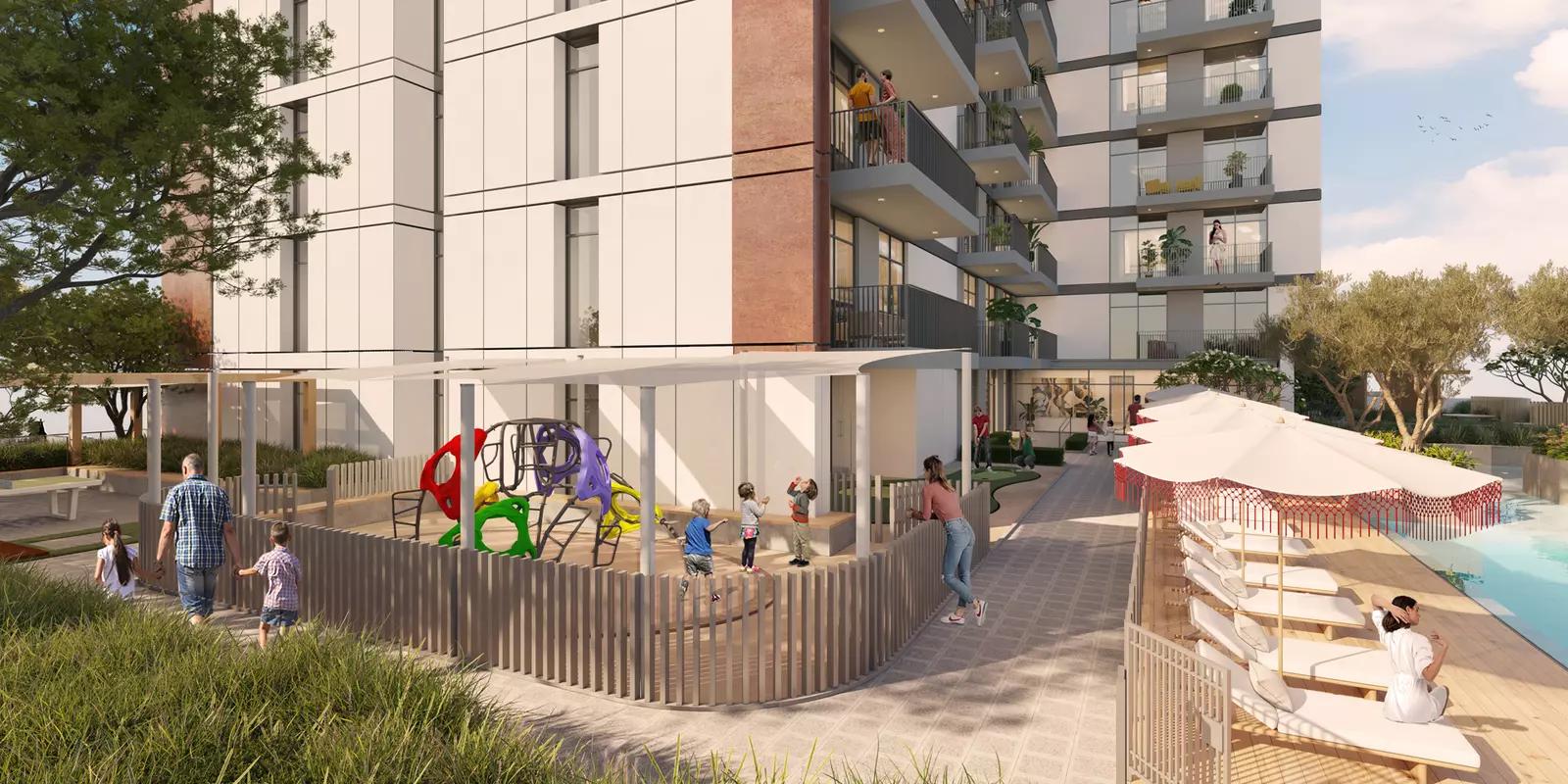 Hadley Heights apartment building exterior, Jumeirah Village Circle, Dubai