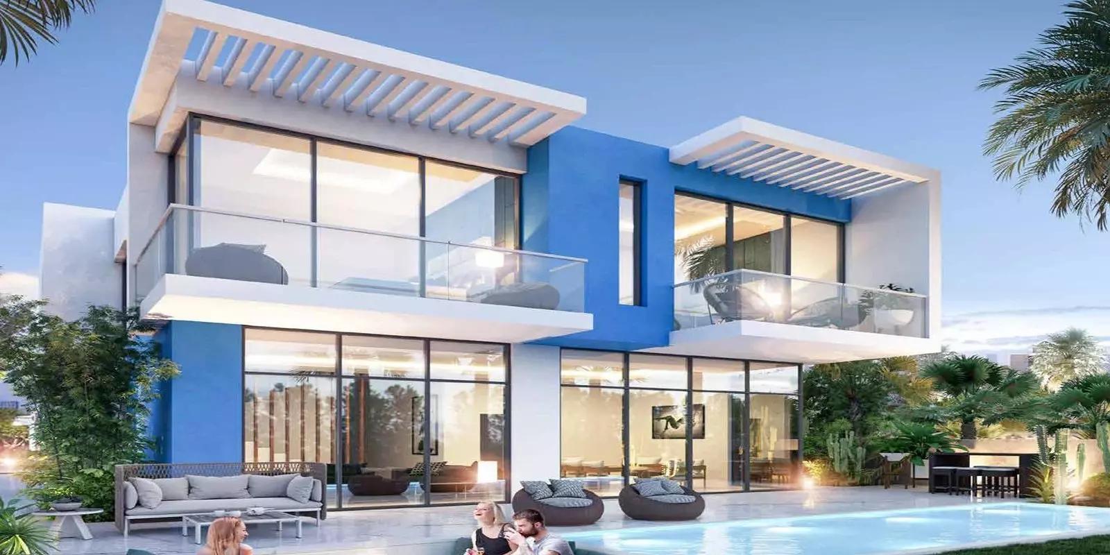 Nice Phase 2 townhouse street view at DAMAC Lagoons, Dubai