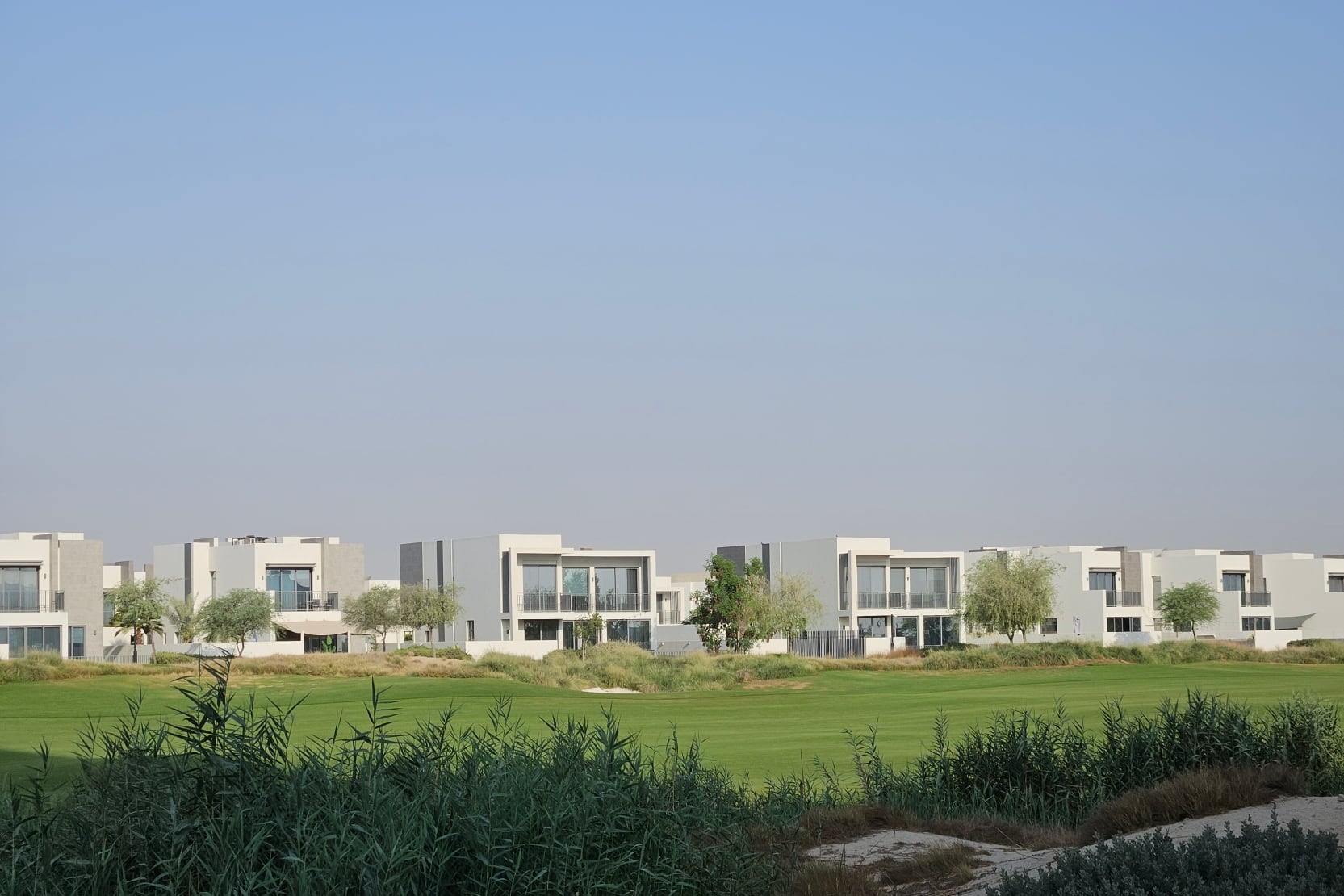 Golf Links villas overlooking the fairway at Emaar South